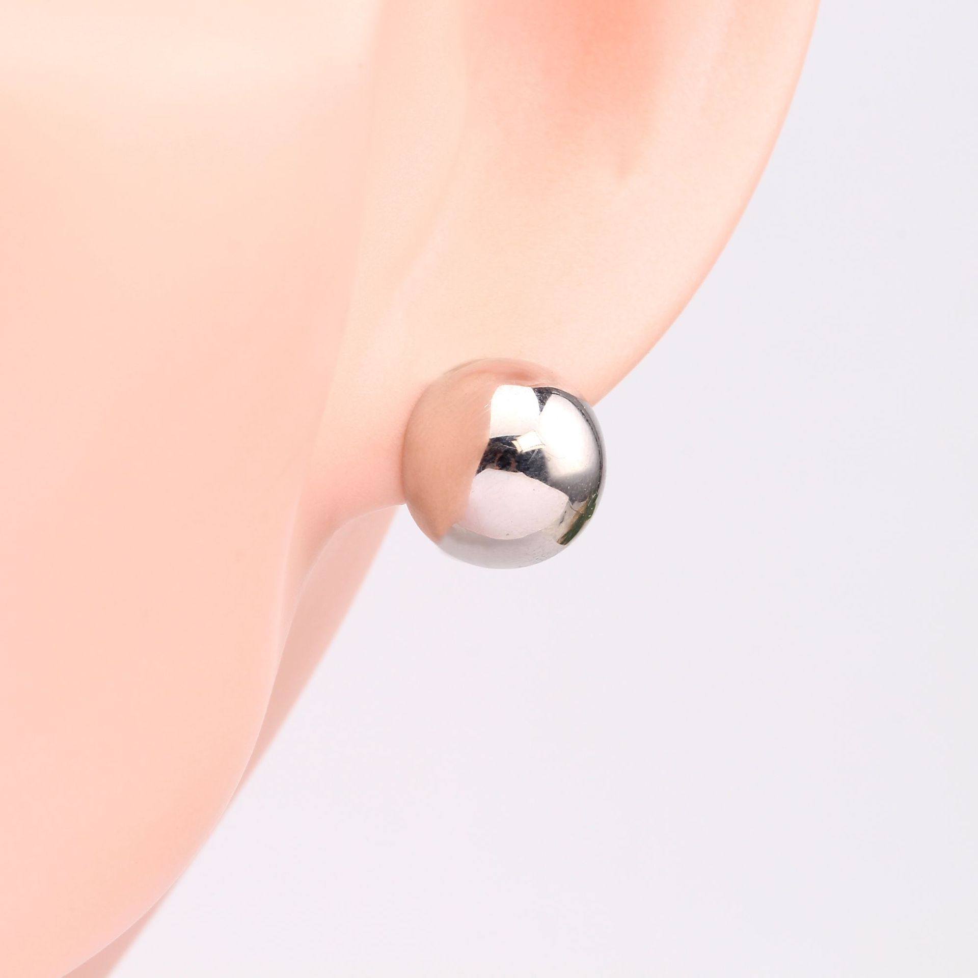 1 Pair Basic Modern Style Semicircle Plating Sterling Silver Ear Studs display picture 6