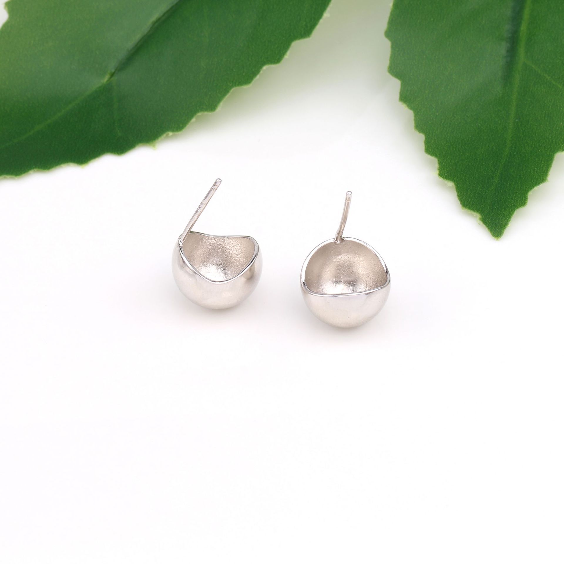 1 Pair Basic Modern Style Semicircle Plating Sterling Silver Ear Studs display picture 10
