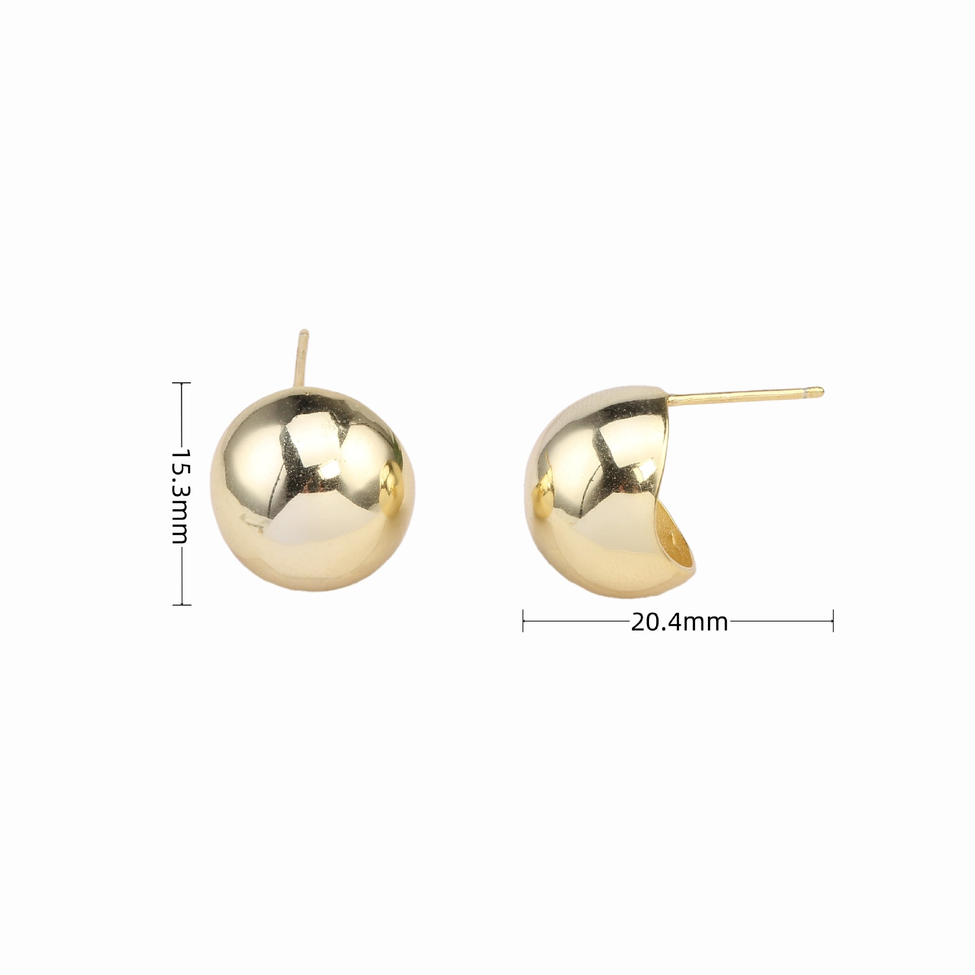 1 Pair Basic Modern Style Semicircle Plating Sterling Silver Ear Studs display picture 12