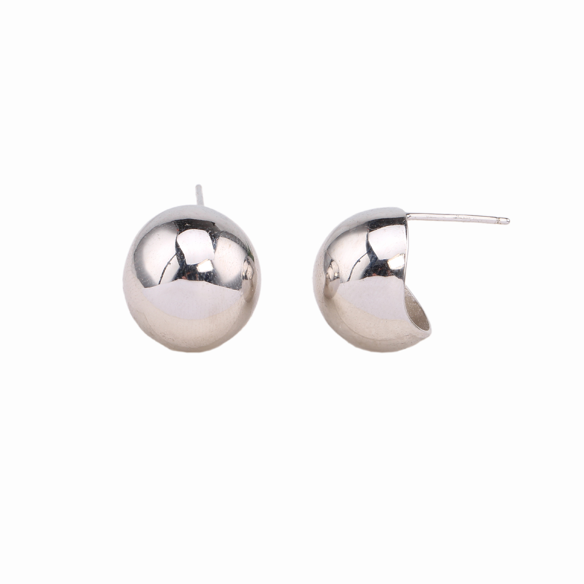 1 Pair Basic Modern Style Semicircle Plating Sterling Silver Ear Studs display picture 13