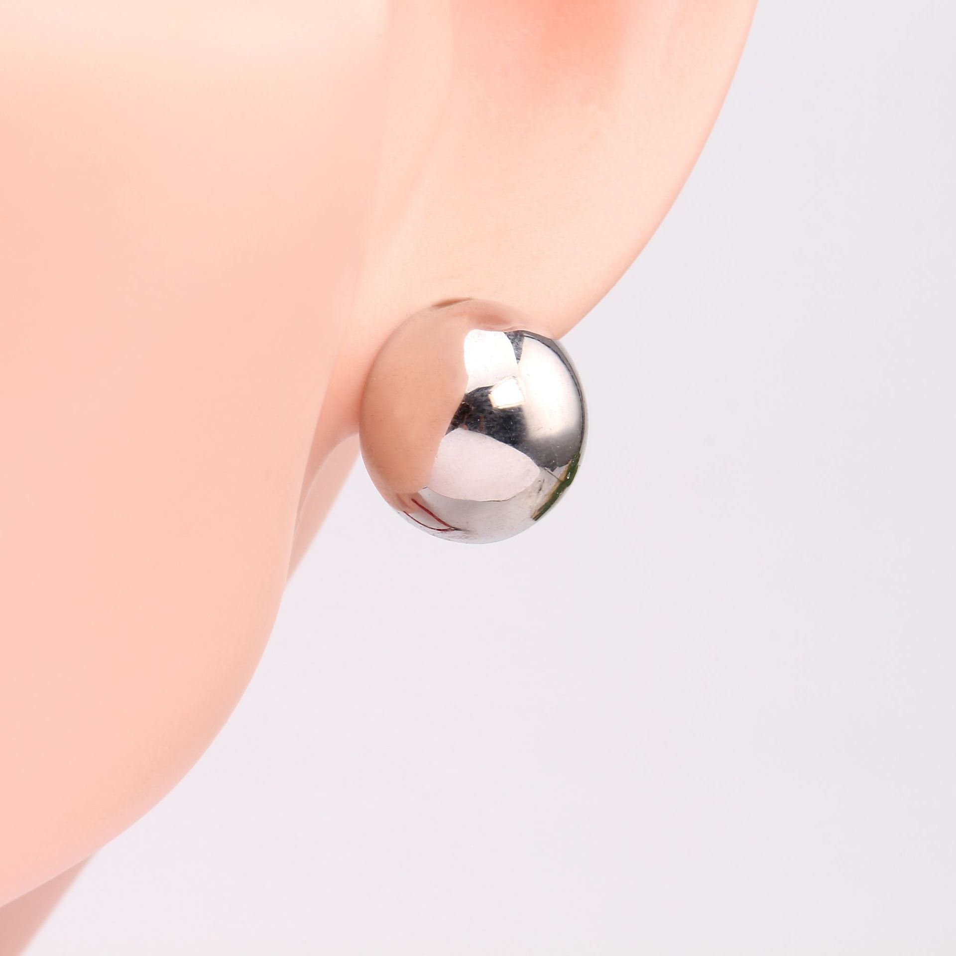 1 Pair Basic Modern Style Semicircle Plating Sterling Silver Ear Studs display picture 16