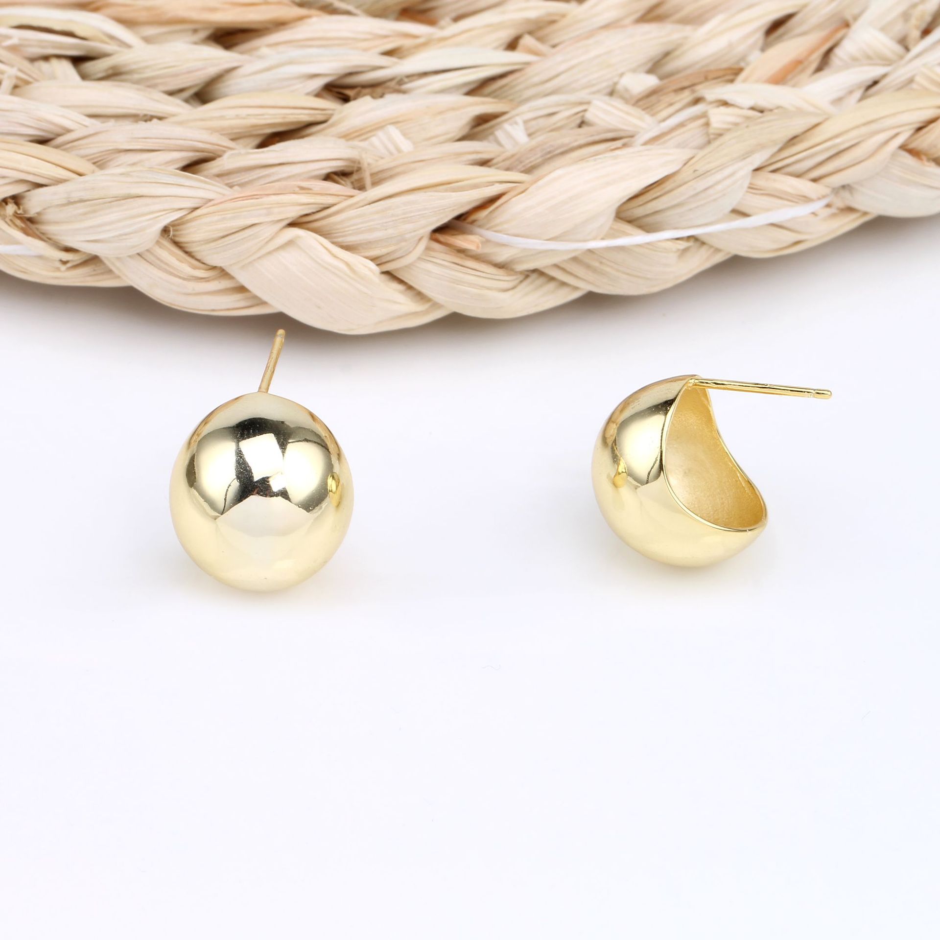1 Pair Basic Modern Style Semicircle Plating Sterling Silver Ear Studs display picture 17