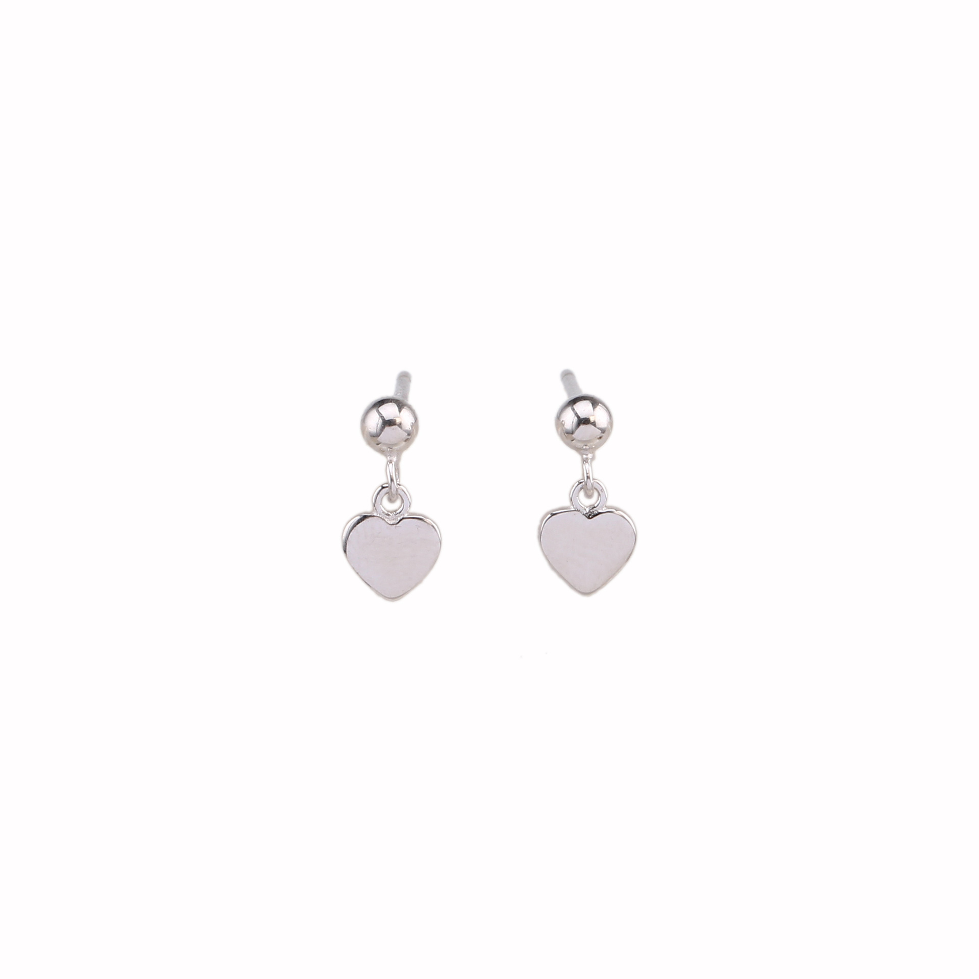 1 Pair Sweet Heart Shape Plating Sterling Silver Drop Earrings display picture 2