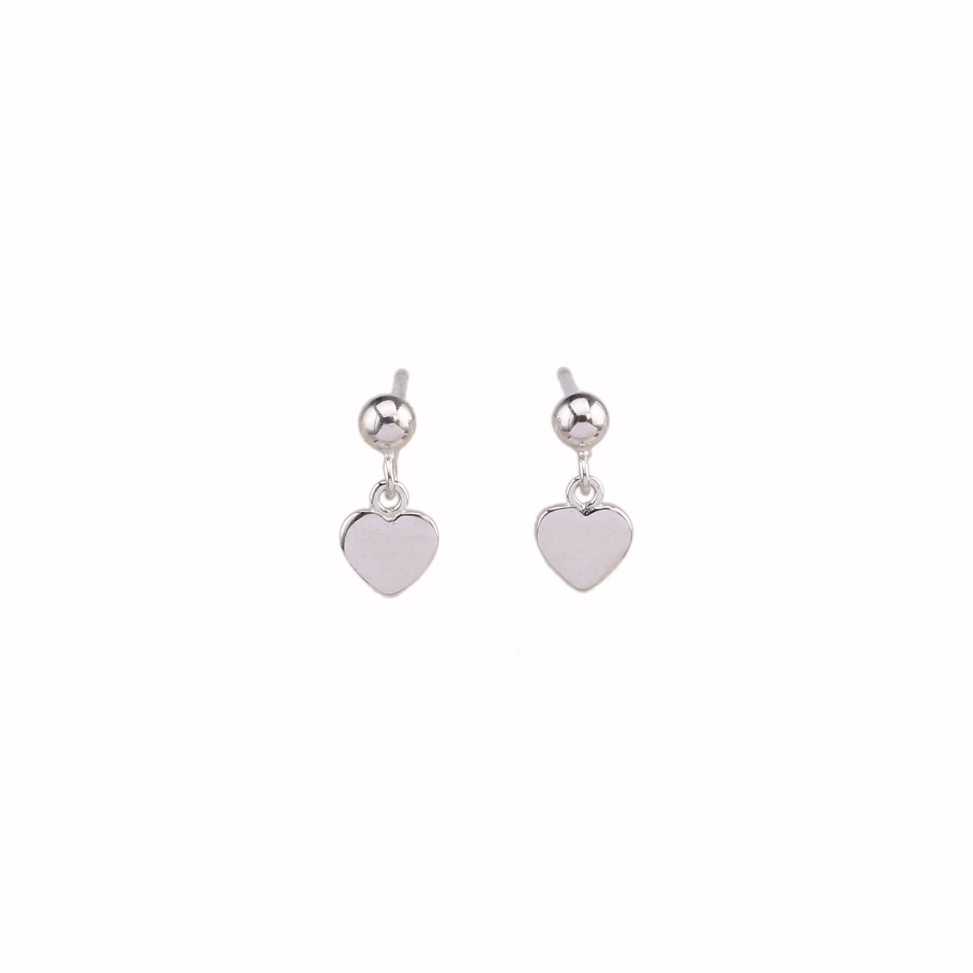 1 Paire Sucré Forme De Cœur Placage Argent Sterling Boucles D'oreilles display picture 2