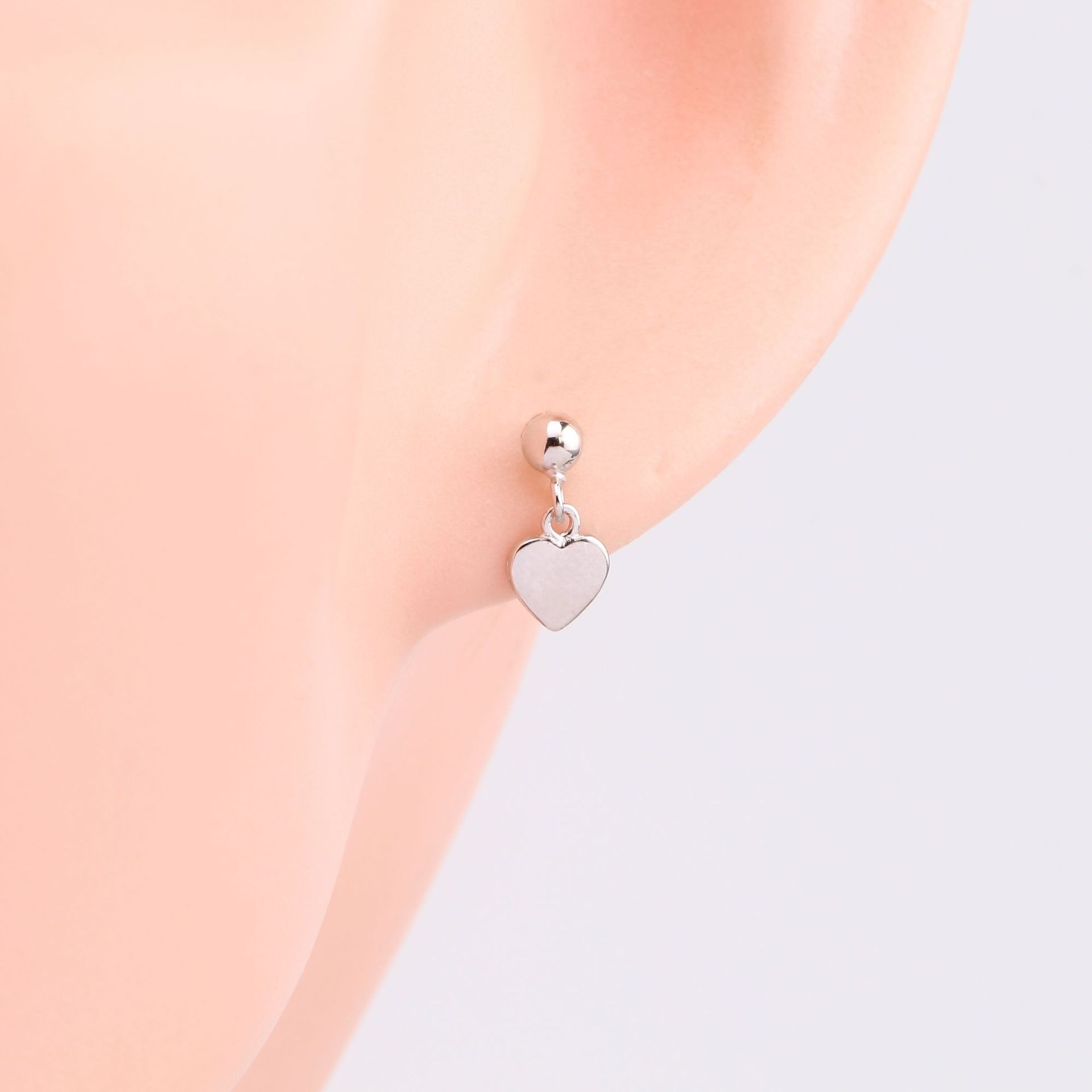 1 Pair Sweet Heart Shape Plating Sterling Silver Drop Earrings display picture 5