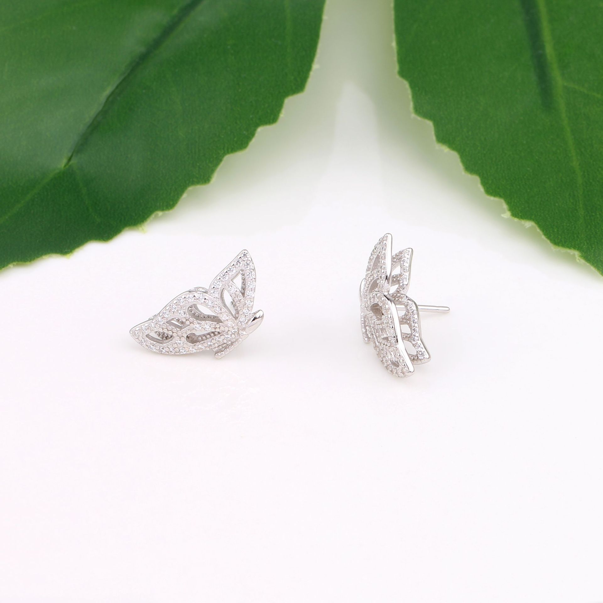 1 Paire Sucré Noeud D'arc Argent Sterling Boucles D'oreilles display picture 10