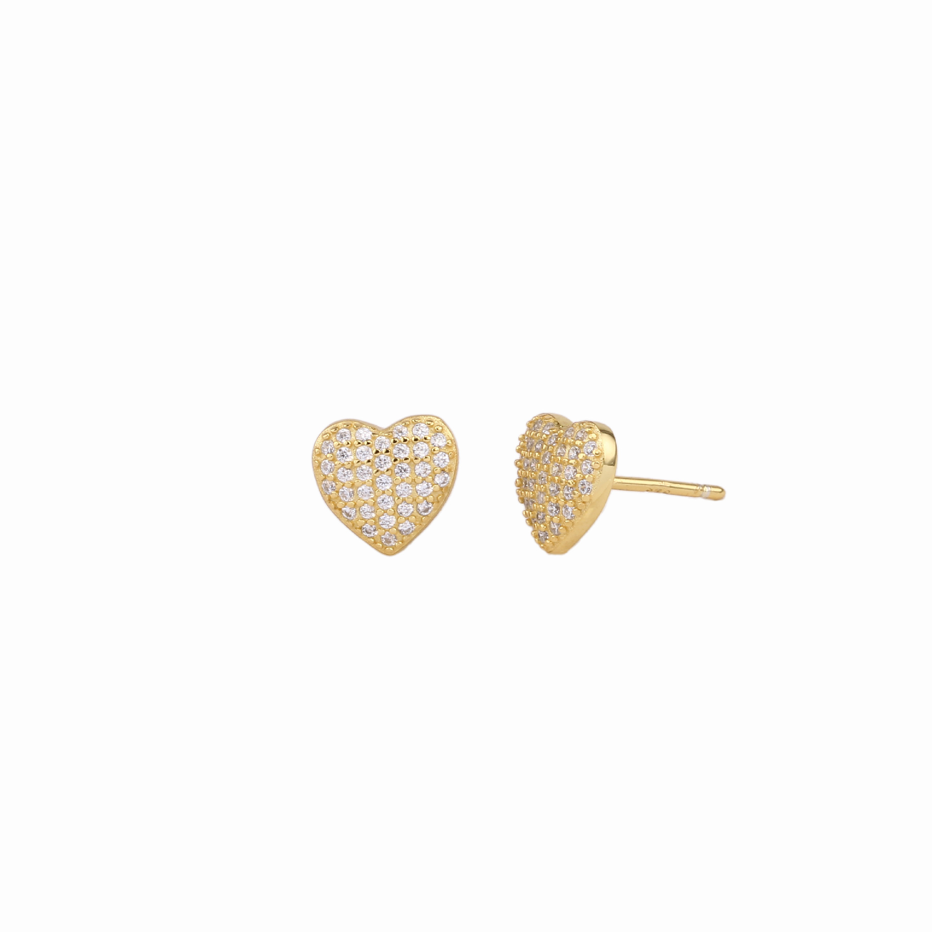 1 Pair Sweet Simple Style Heart Shape Sterling Silver Ear Studs display picture 1