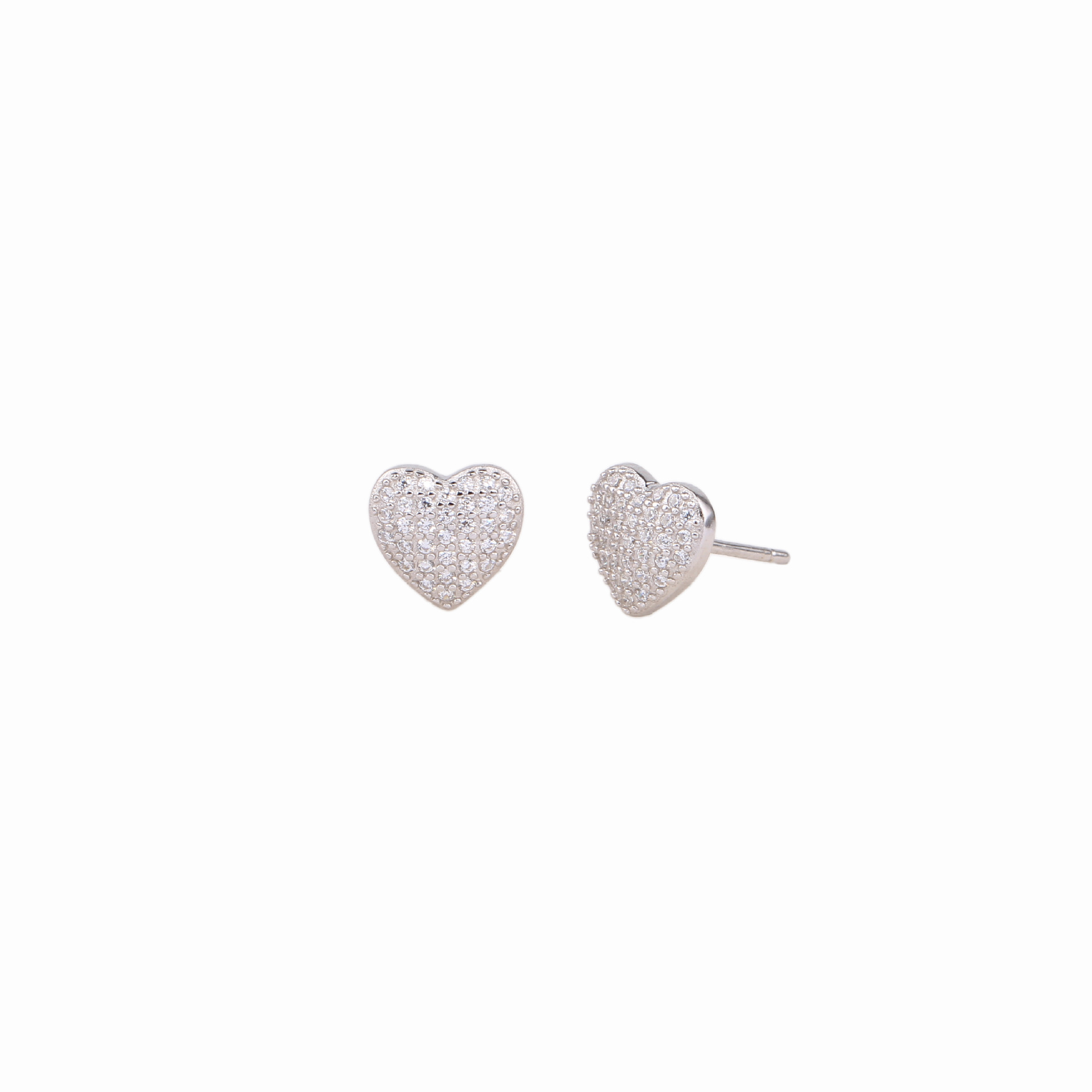 1 Pair Sweet Simple Style Heart Shape Sterling Silver Ear Studs display picture 3