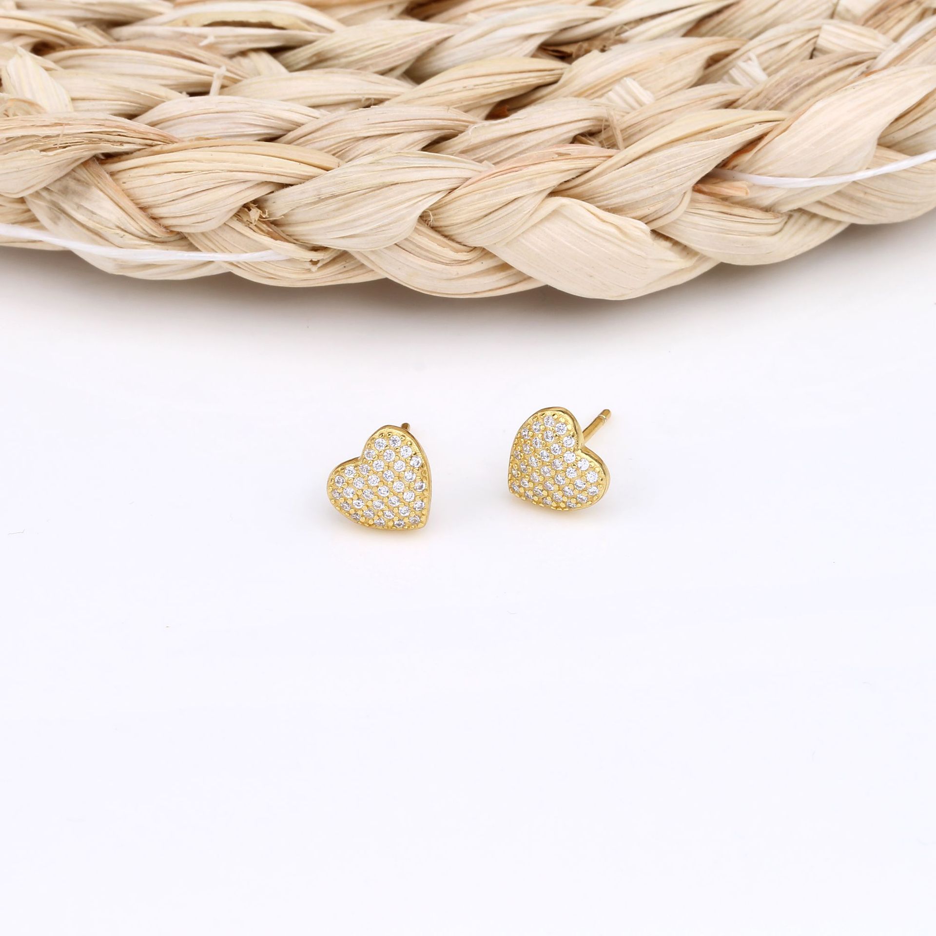 1 Pair Sweet Simple Style Heart Shape Sterling Silver Ear Studs display picture 7