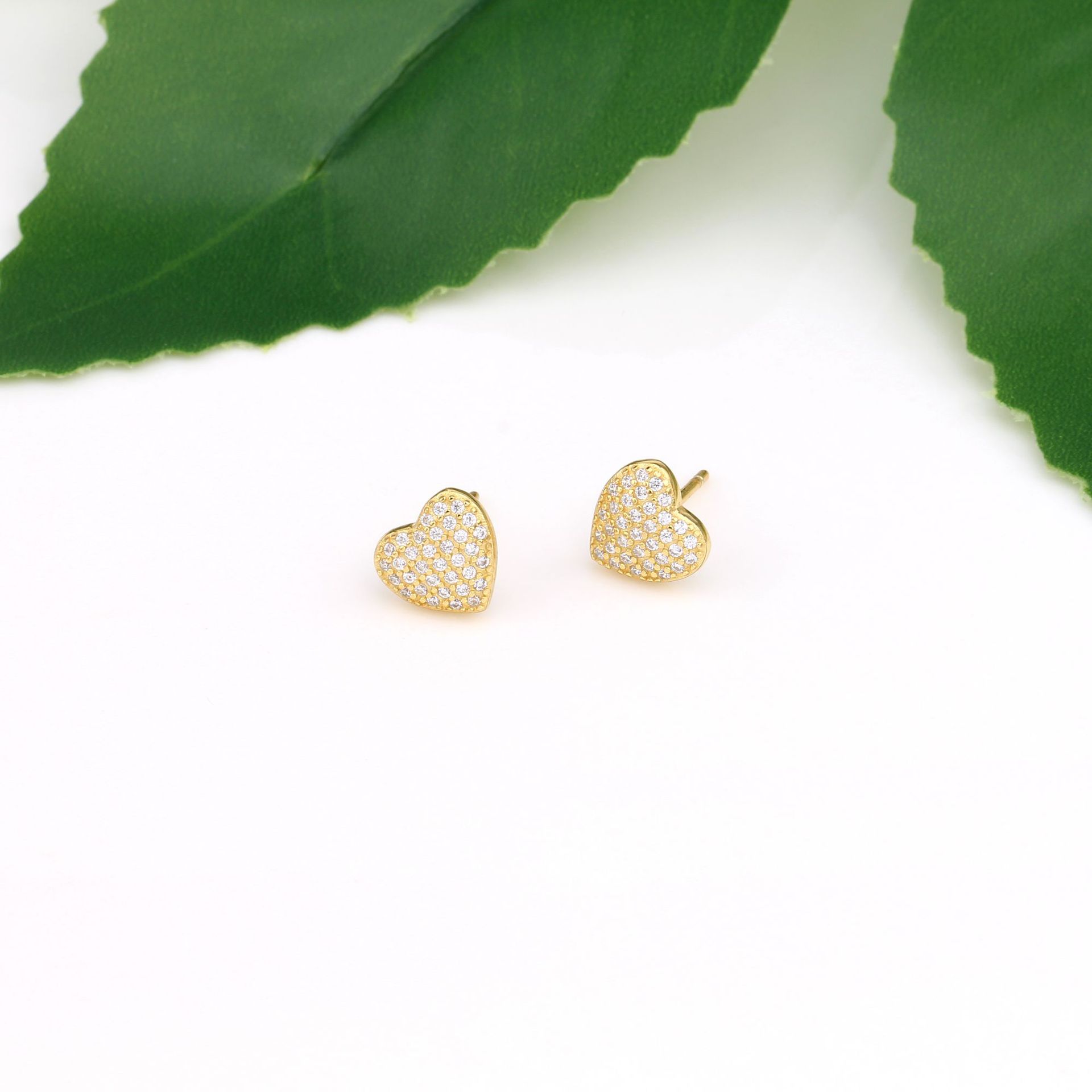 1 Pair Sweet Simple Style Heart Shape Sterling Silver Ear Studs display picture 9