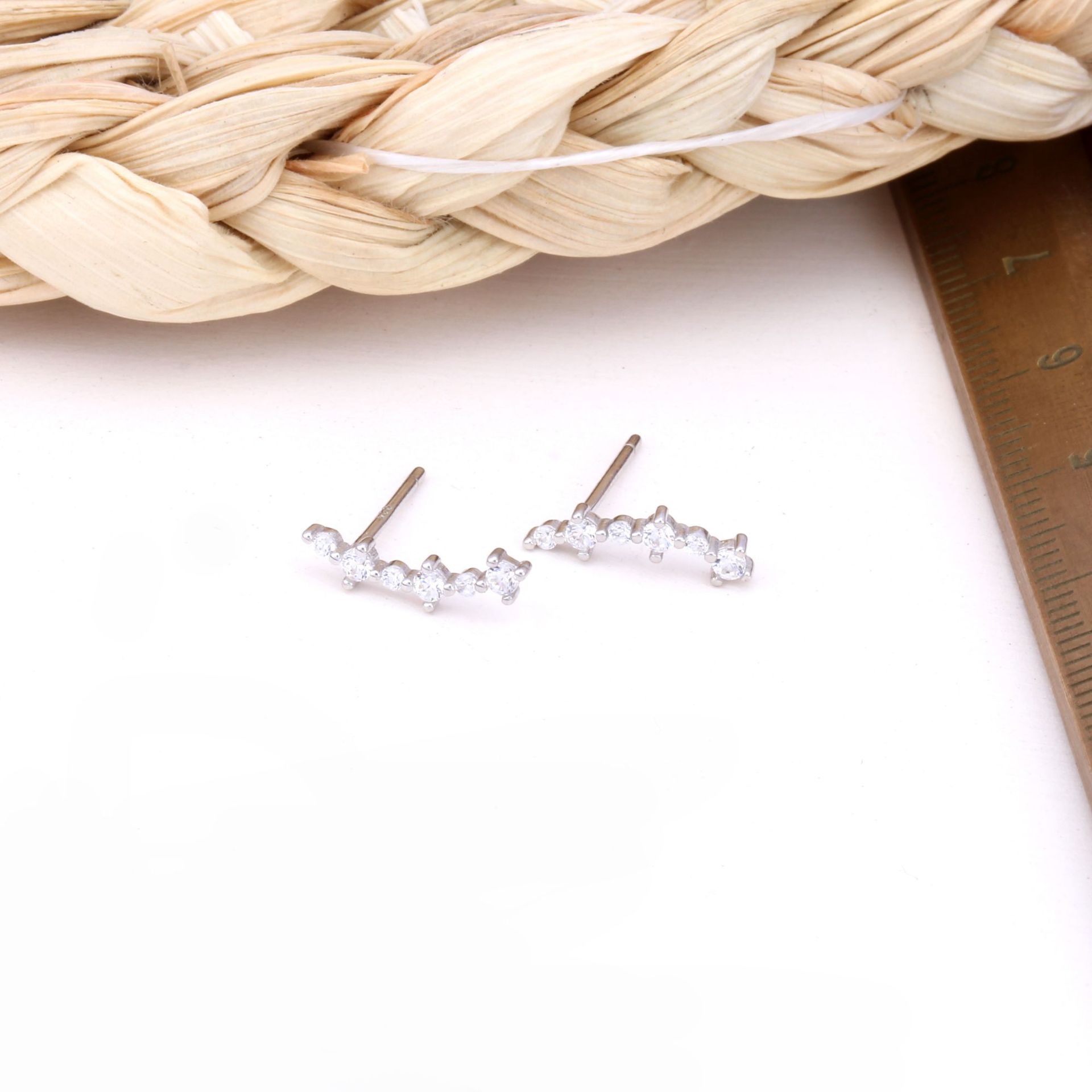 1 Pair Basic Classic Style Geometric Sterling Silver Ear Studs display picture 8
