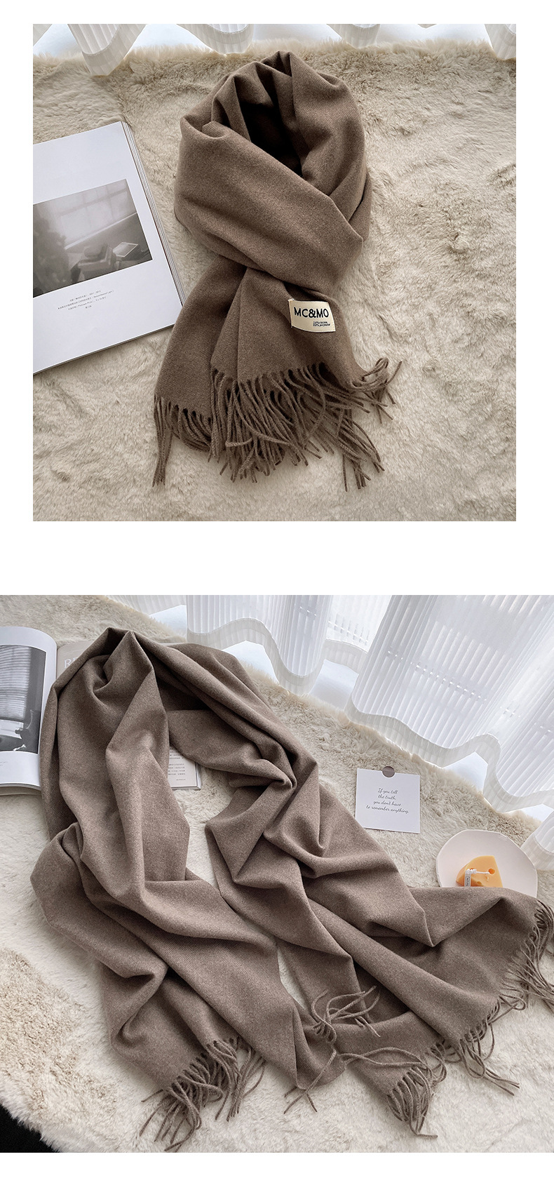 Women's Casual Simple Style Letter Rayon Polyester Tassel Scarf display picture 3