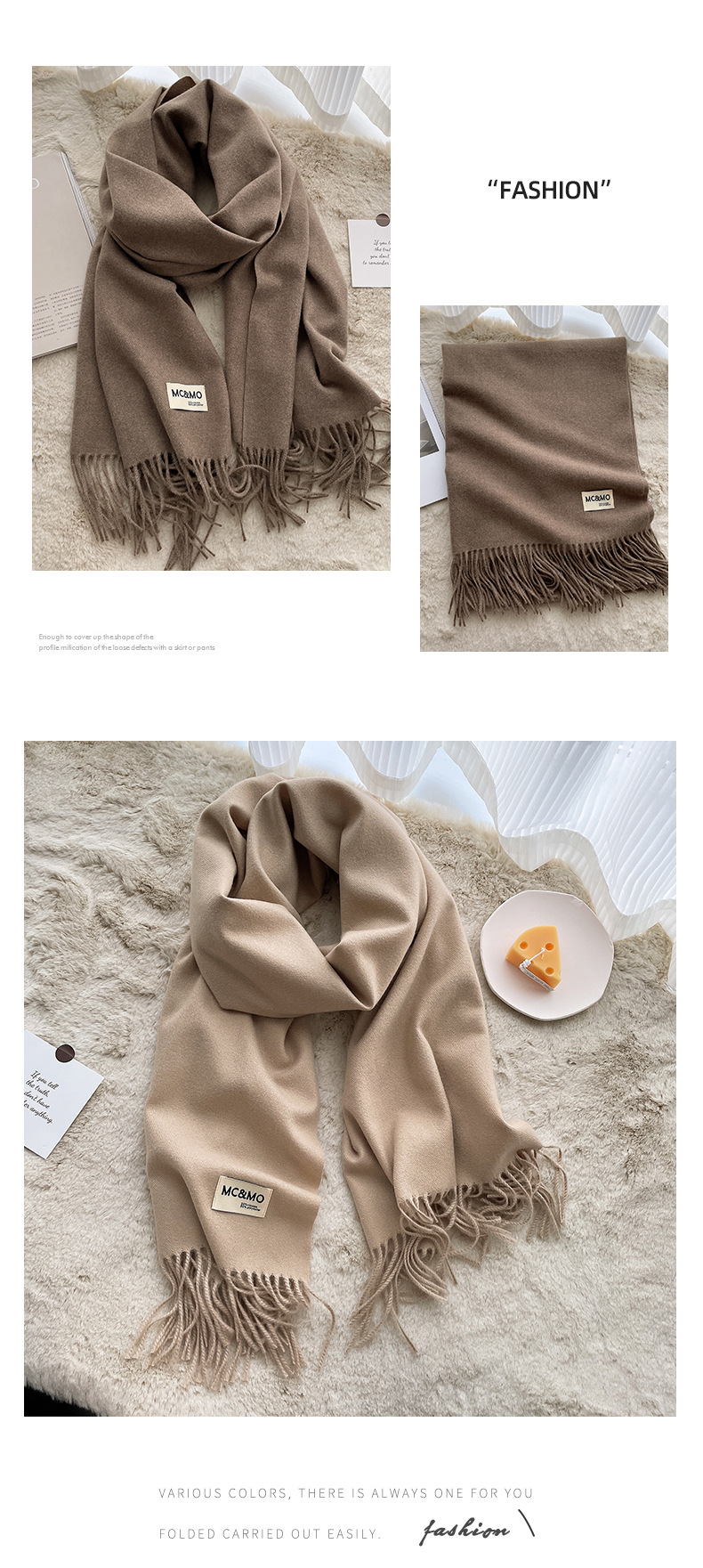 Women's Casual Simple Style Letter Rayon Polyester Tassel Scarf display picture 4