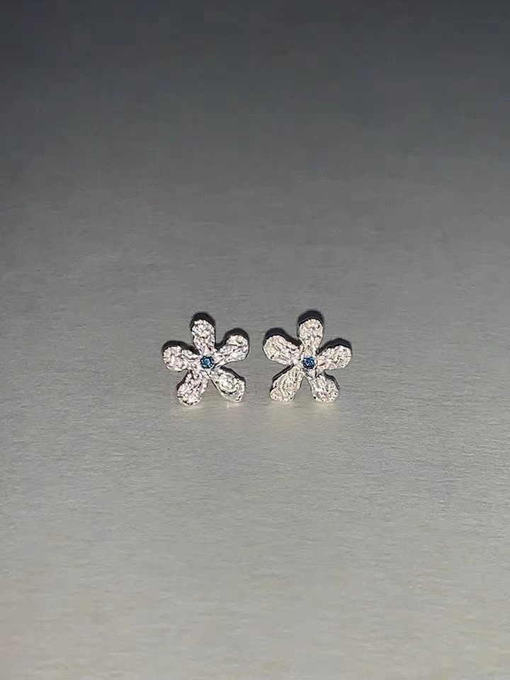 1 Pair Simple Style Flower Inlay Sterling Silver Zircon Drop Earrings display picture 1