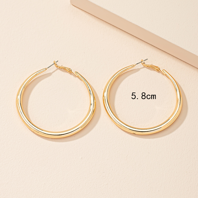 1 Pair Lady Round Plating Alloy 14k Gold Plated Hoop Earrings display picture 4