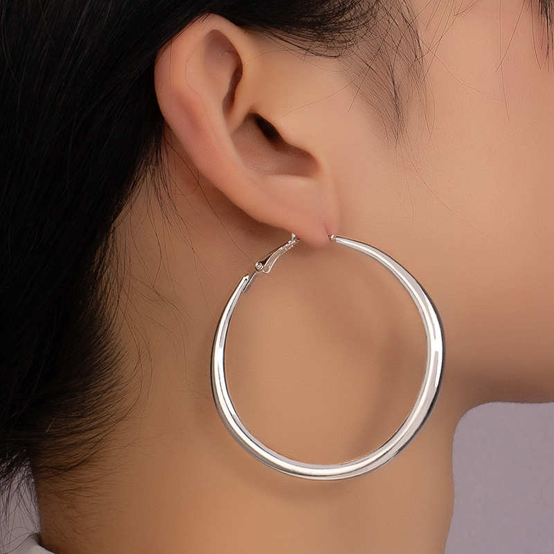 1 Pair Lady Round Plating Alloy 14k Gold Plated Hoop Earrings display picture 6