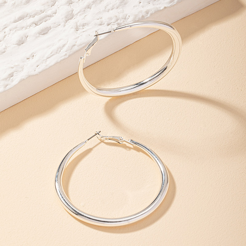 1 Pair Lady Round Plating Alloy 14k Gold Plated Hoop Earrings display picture 8