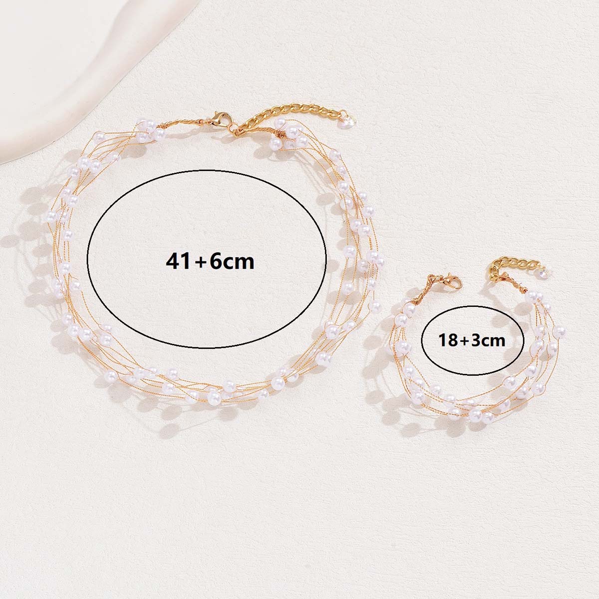 Elegant Romantic Sweet Geometric Artificial Pearl Copper Beaded Plating 18k Gold Plated Jewelry Set display picture 6