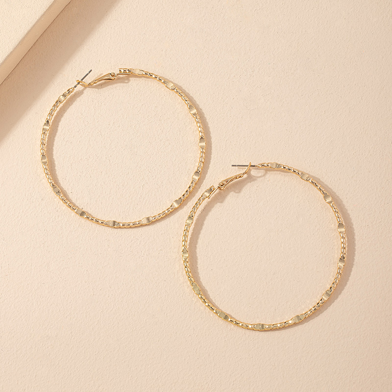 1 Pair Lady Simple Style Round Plating Alloy 14k Gold Plated Hoop Earrings display picture 2