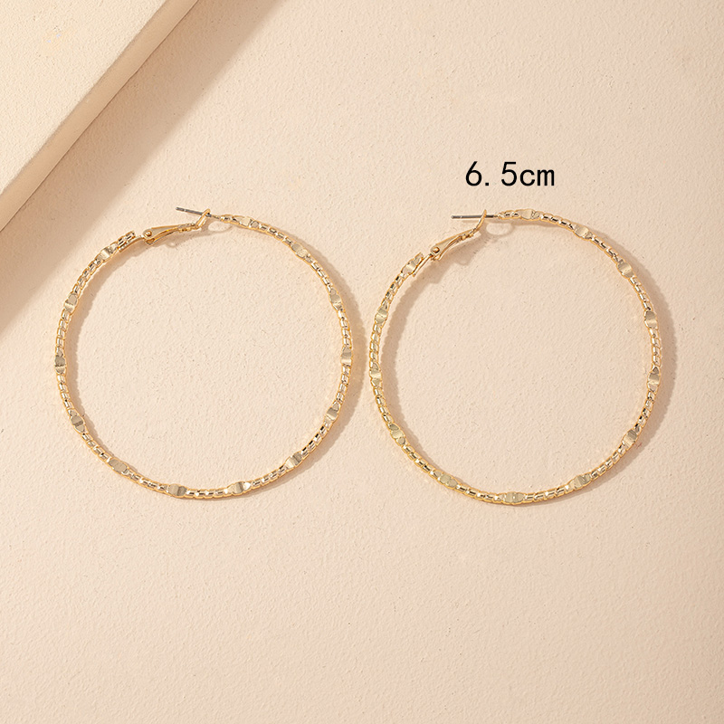 1 Pair Lady Simple Style Round Plating Alloy 14k Gold Plated Hoop Earrings display picture 4