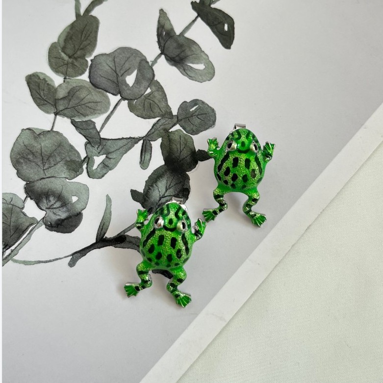 1 Pair Cute Funny Frog Alloy Ear Studs display picture 1