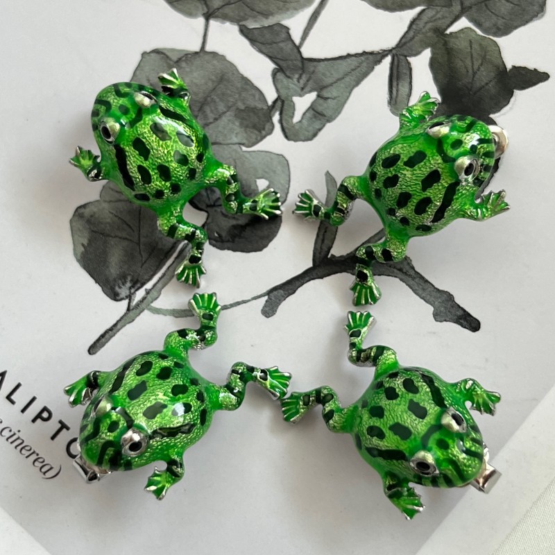 1 Pair Cute Funny Frog Alloy Ear Studs display picture 3