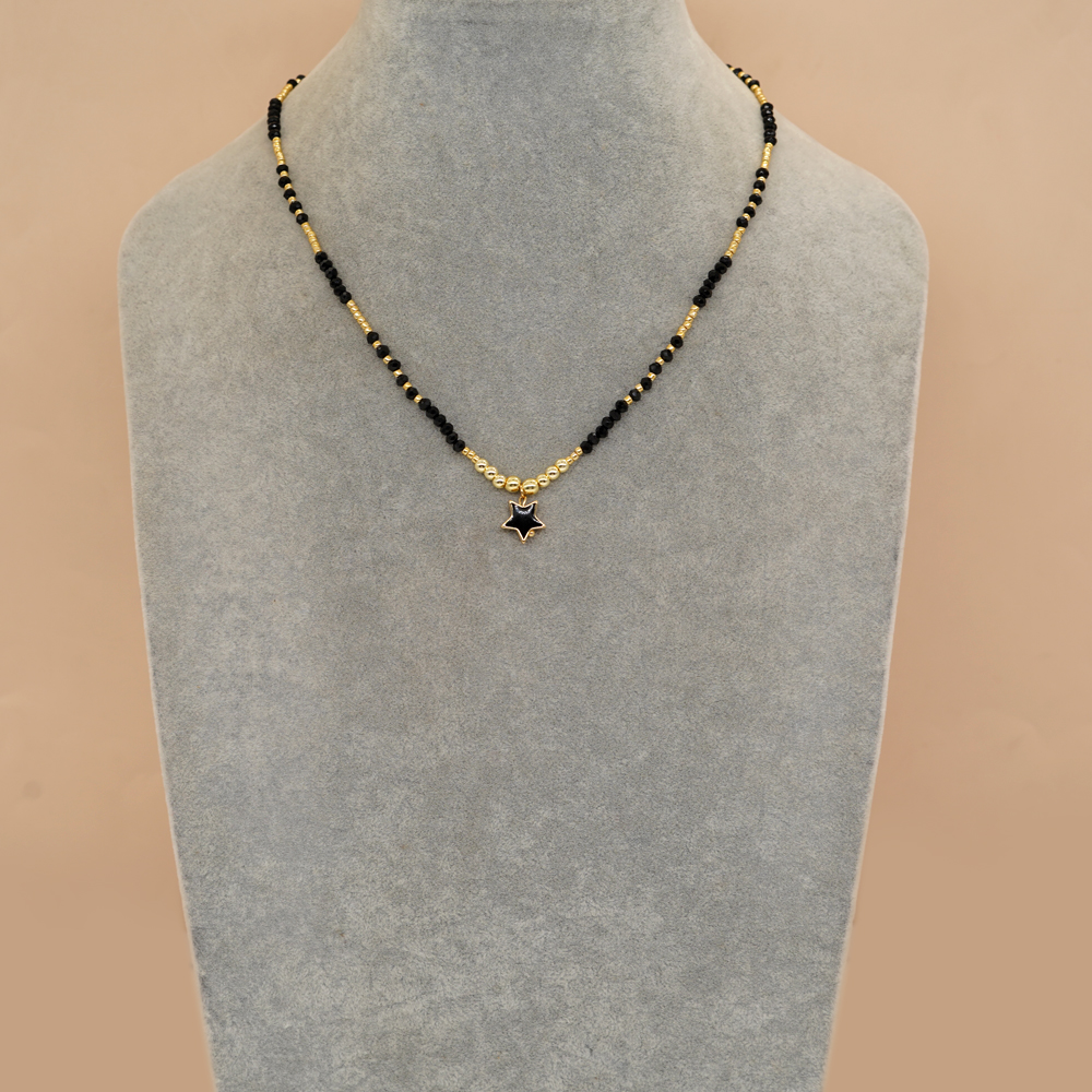 Elegant Lady Pentagram Heart Shape Alloy Beaded Women's Pendant Necklace display picture 7