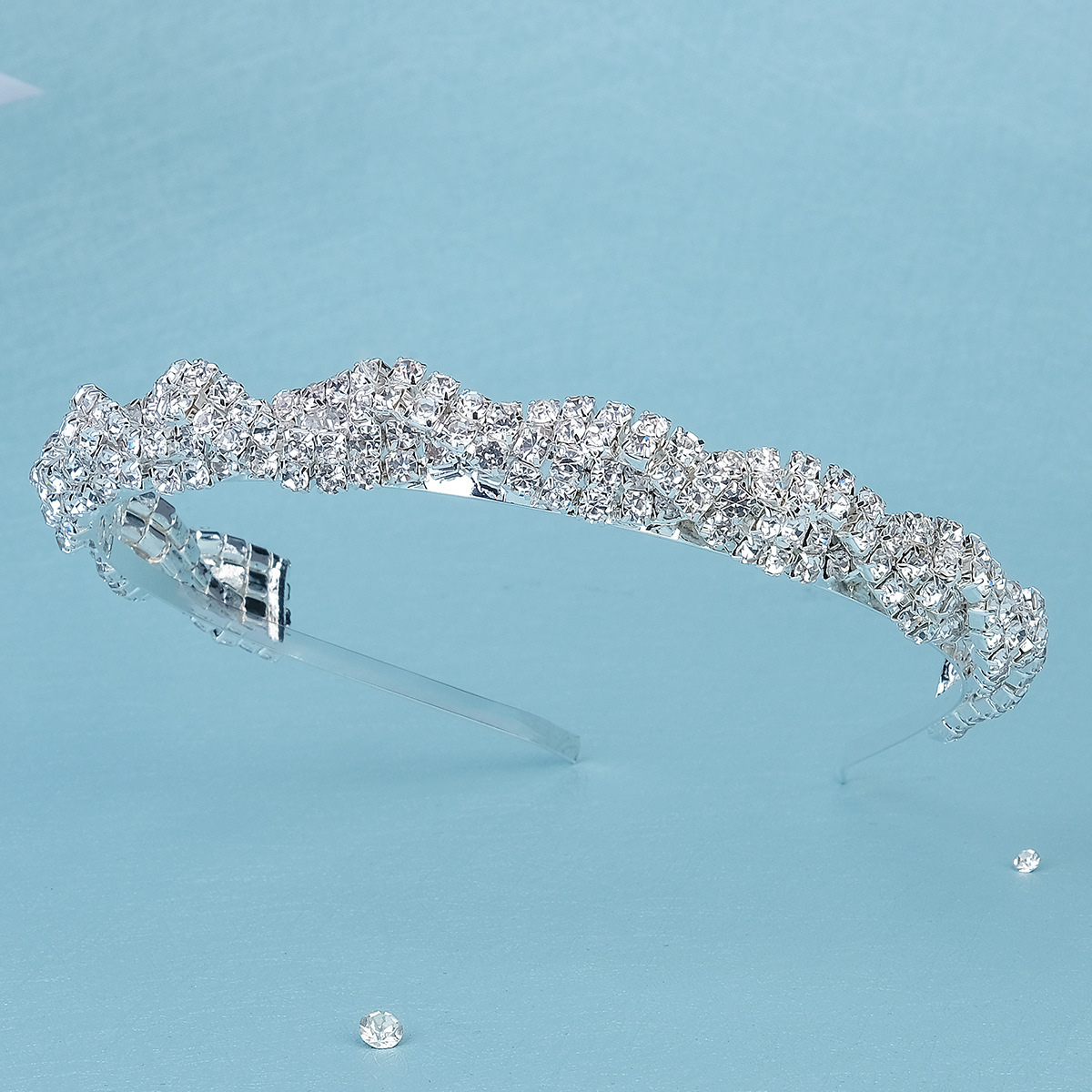 Dame Einfarbig Strass Diamant Haarband display picture 5