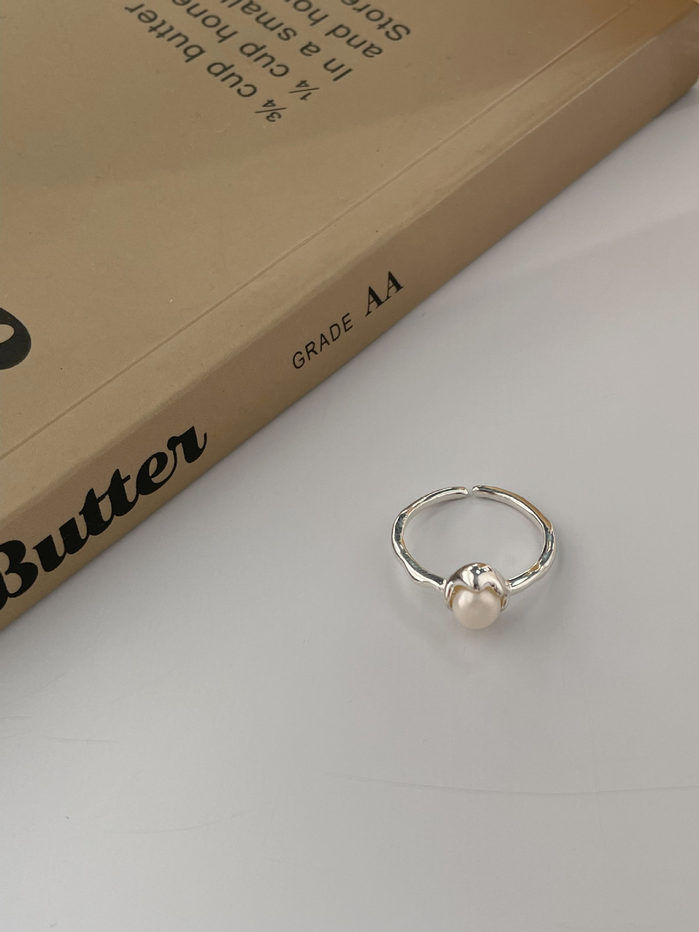 Commute Round Sterling Silver Plating Inlay Freshwater Pearl Open Rings display picture 7
