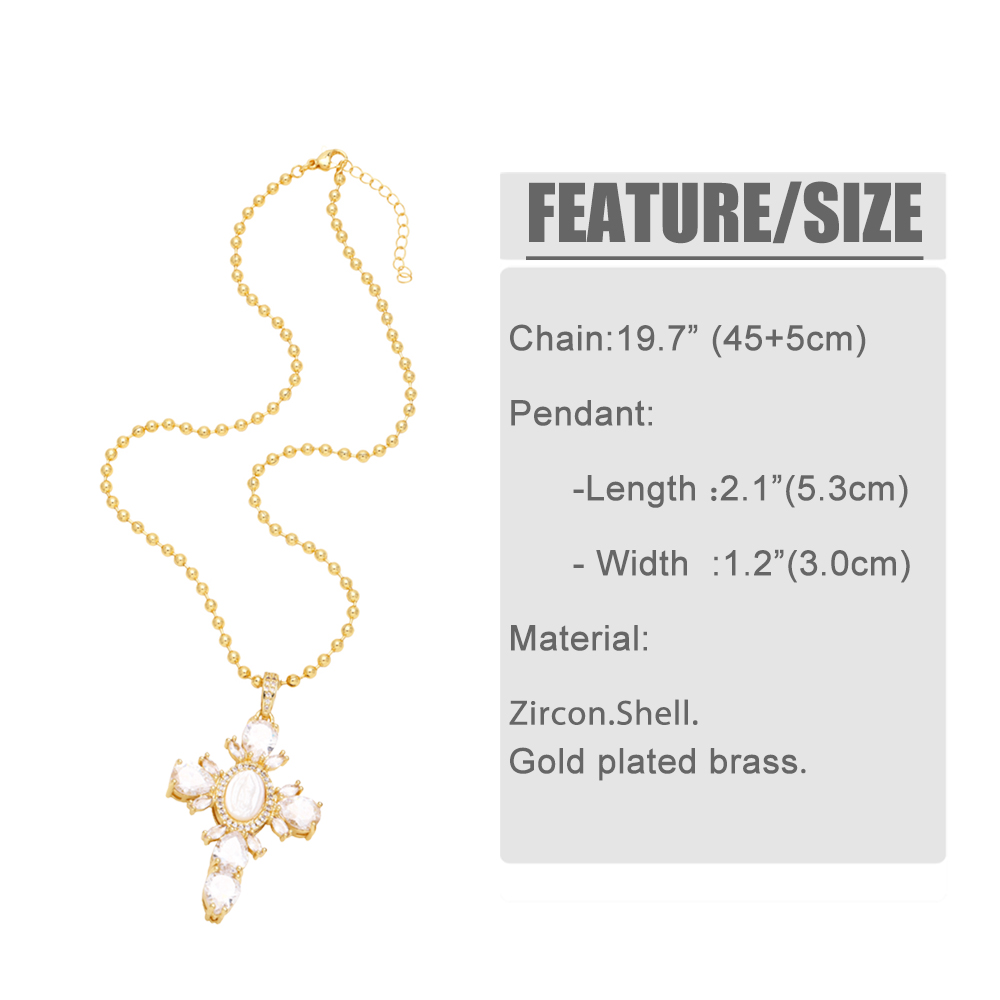 Original Design Fashion Cross Devil's Eye Copper Plating Inlay Zircon 18k Gold Plated Necklace display picture 1