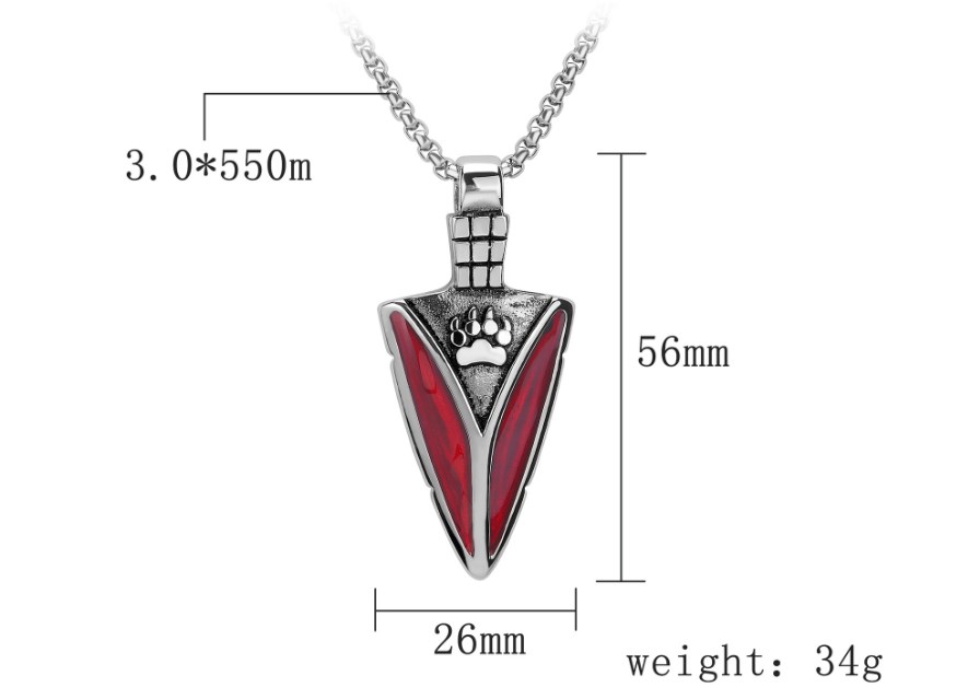 Casual Triangle Paw Print Titanium Steel Polishing Unisex Pendant Necklace display picture 37