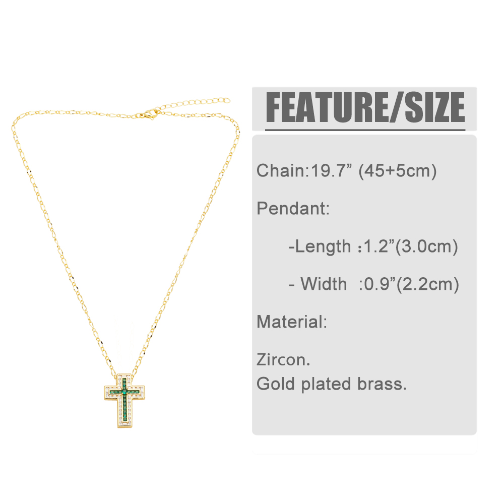 Mode Einfacher Stil Kreuzen Kupfer Überzug Inlay Zirkon 18 Karat Vergoldet Halskette display picture 1