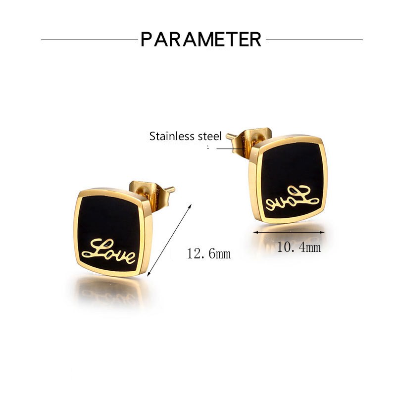 1 Piece Vintage Style Letter Plating Titanium Steel Ear Studs display picture 9