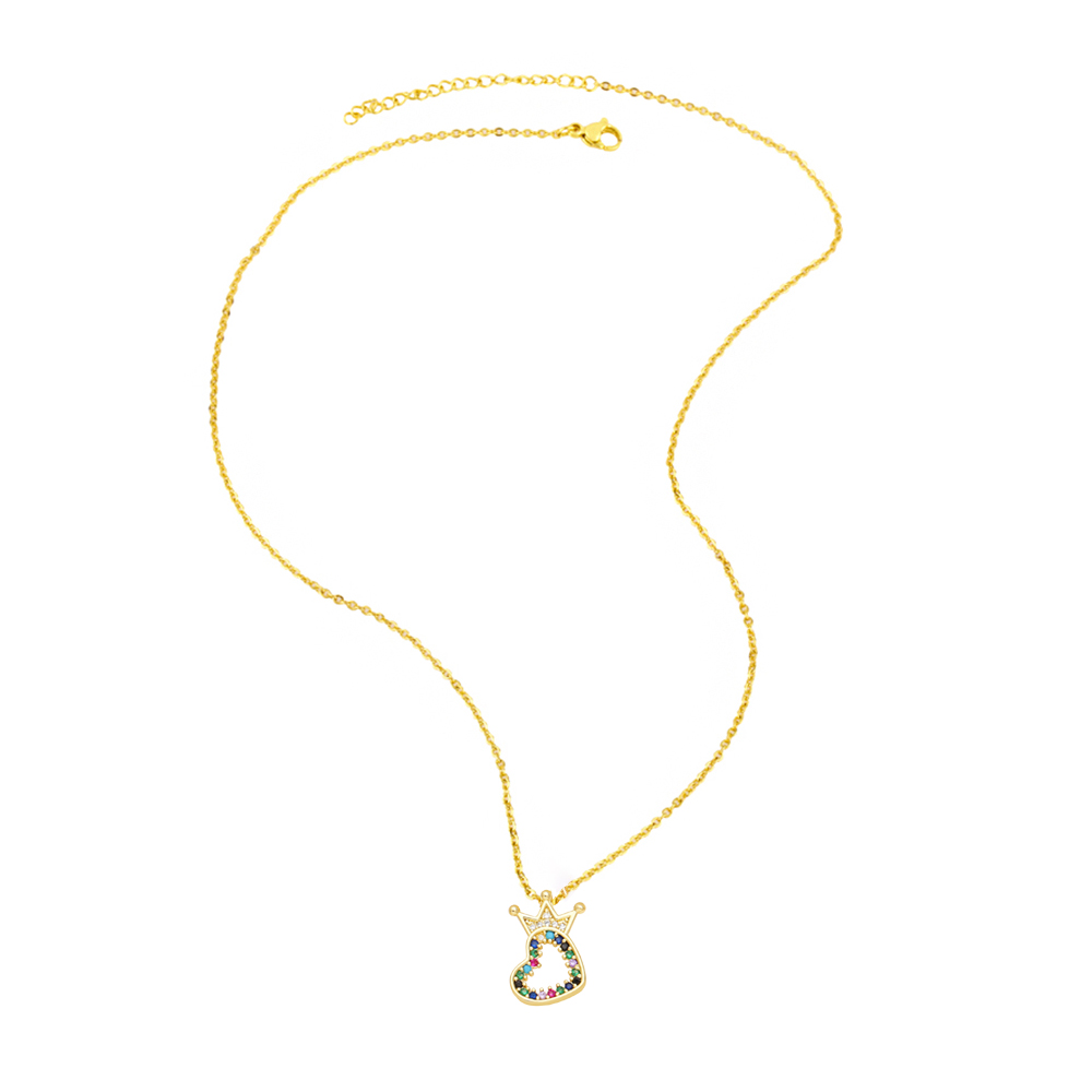 Ig-stil Mode Einfacher Stil Herzform Bogenknoten Kupfer 18 Karat Vergoldet Zirkon Halskette In Masse display picture 6