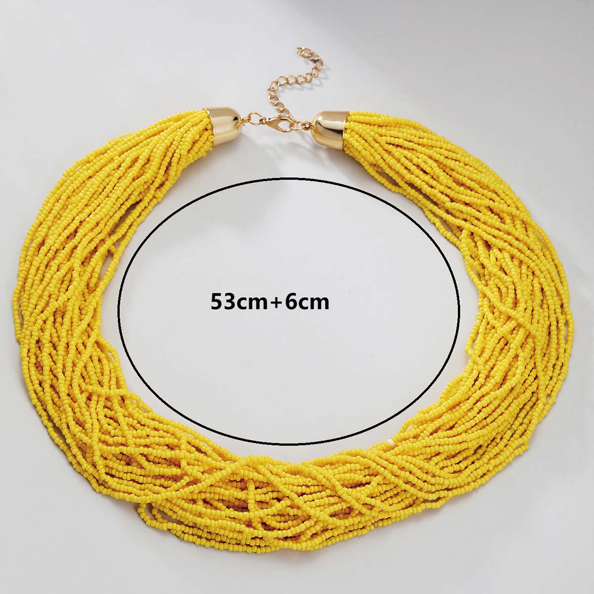 Ethnic Style Romantic Solid Color Round Plastic Seed Bead Beaded Chain Women's Layered Necklaces Sweater Chain display picture 16