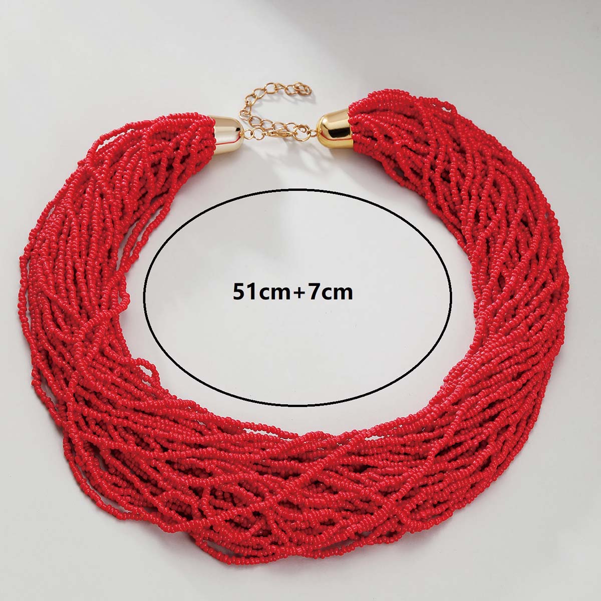 Ethnic Style Romantic Solid Color Round Plastic Seed Bead Beaded Chain Women's Layered Necklaces Sweater Chain display picture 5
