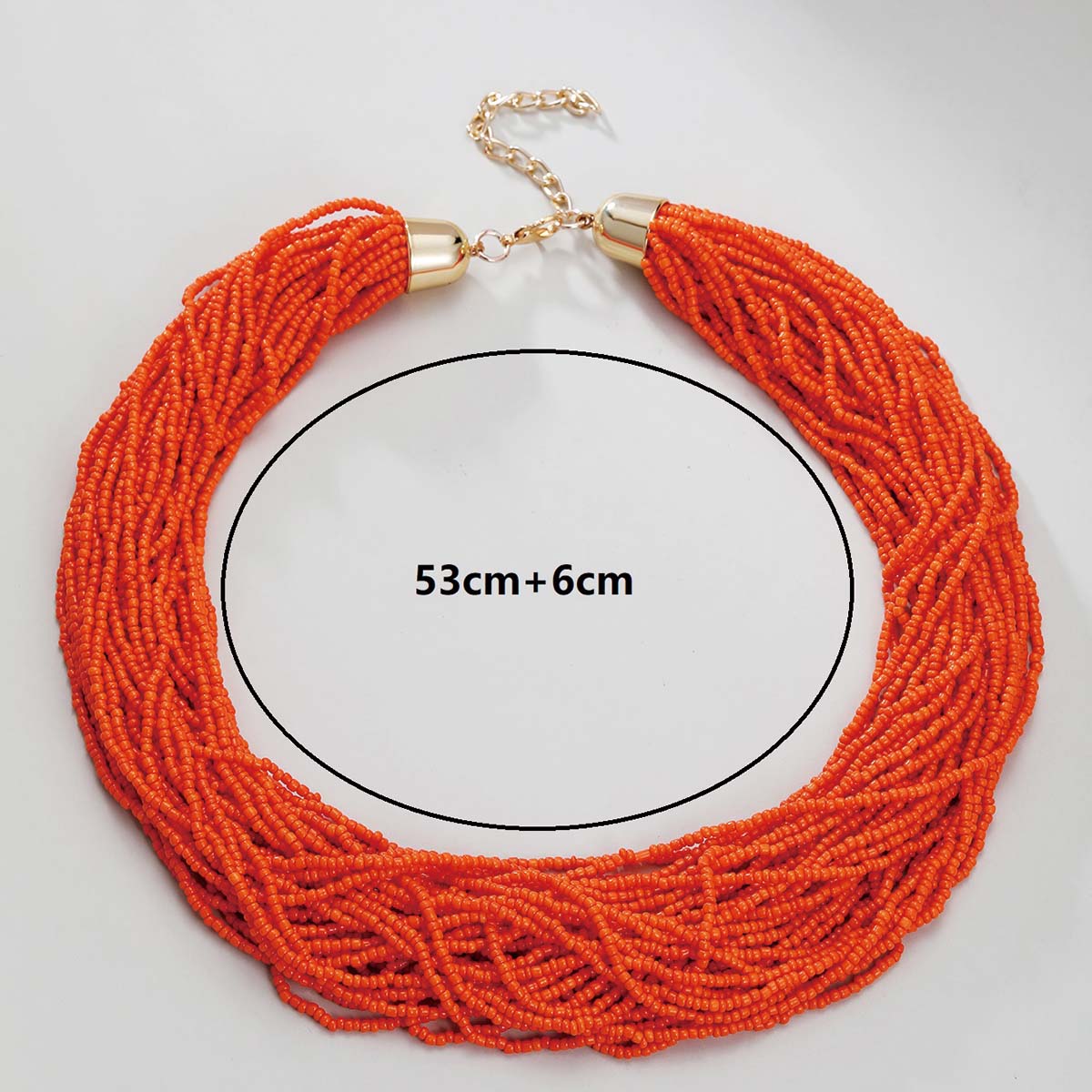 Ethnic Style Romantic Solid Color Round Plastic Seed Bead Beaded Chain Women's Layered Necklaces Sweater Chain display picture 6