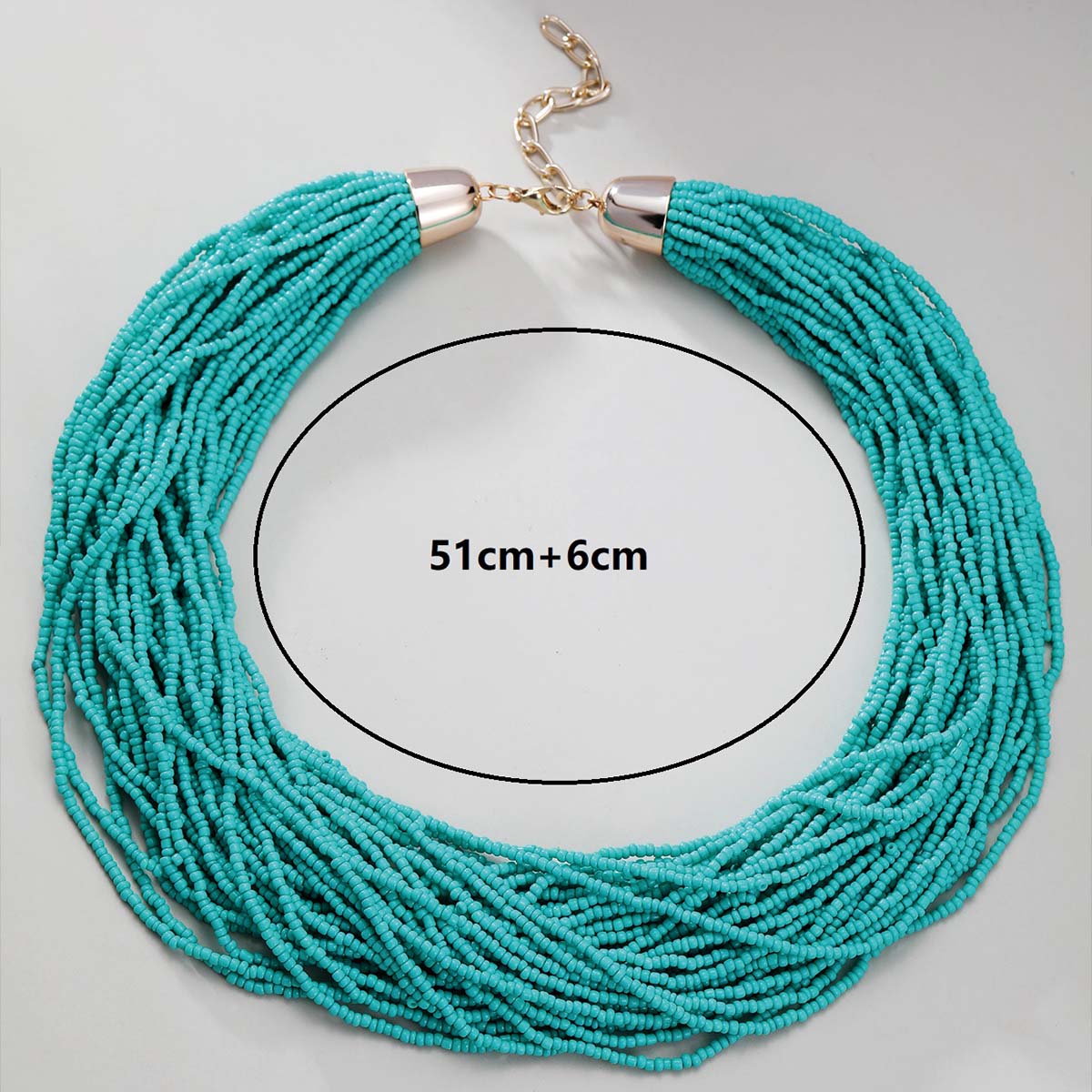 Ethnic Style Romantic Solid Color Round Plastic Seed Bead Beaded Chain Women's Layered Necklaces Sweater Chain display picture 15