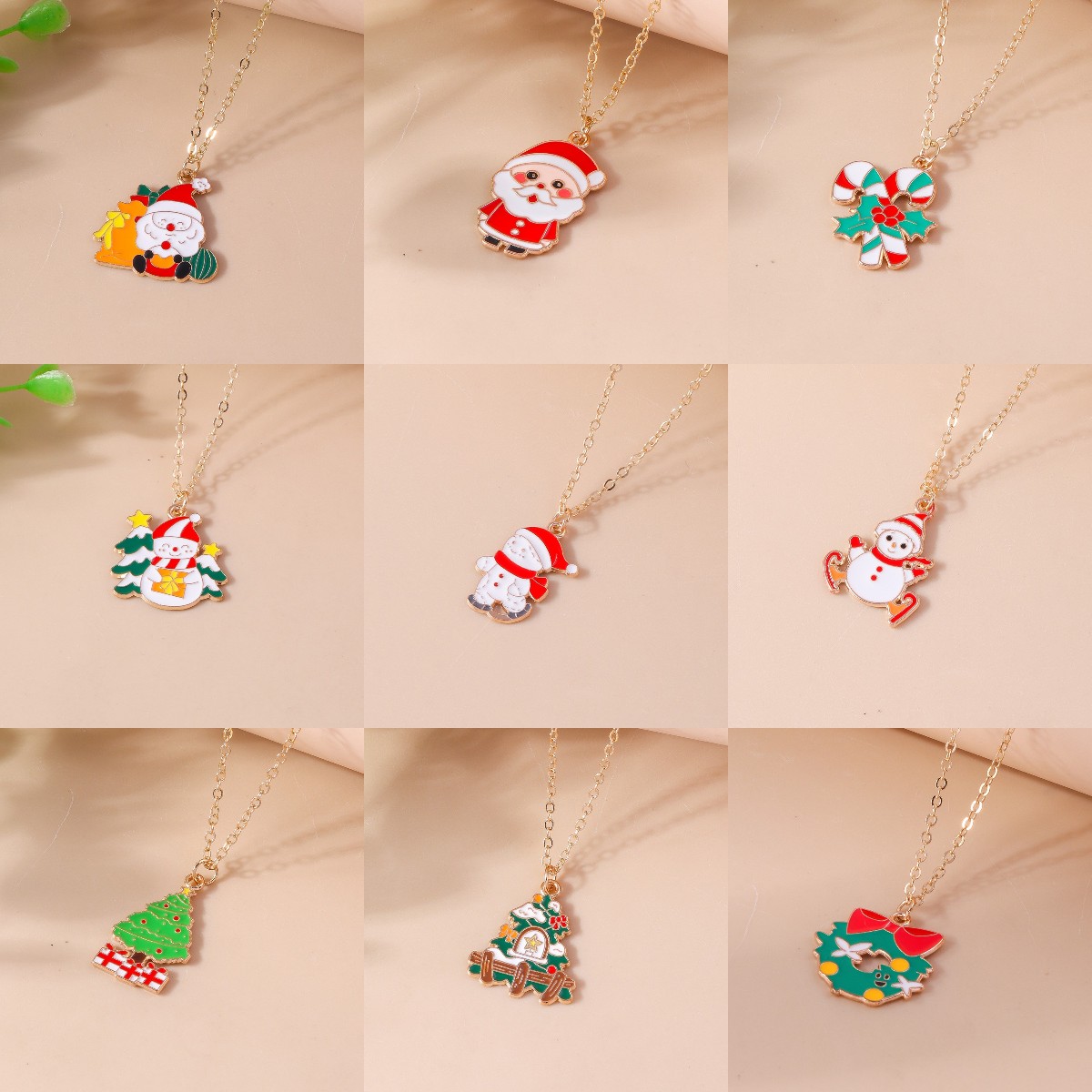 Cute Christmas Tree Santa Claus Zinc Alloy Christmas Women's Pendant Necklace display picture 22