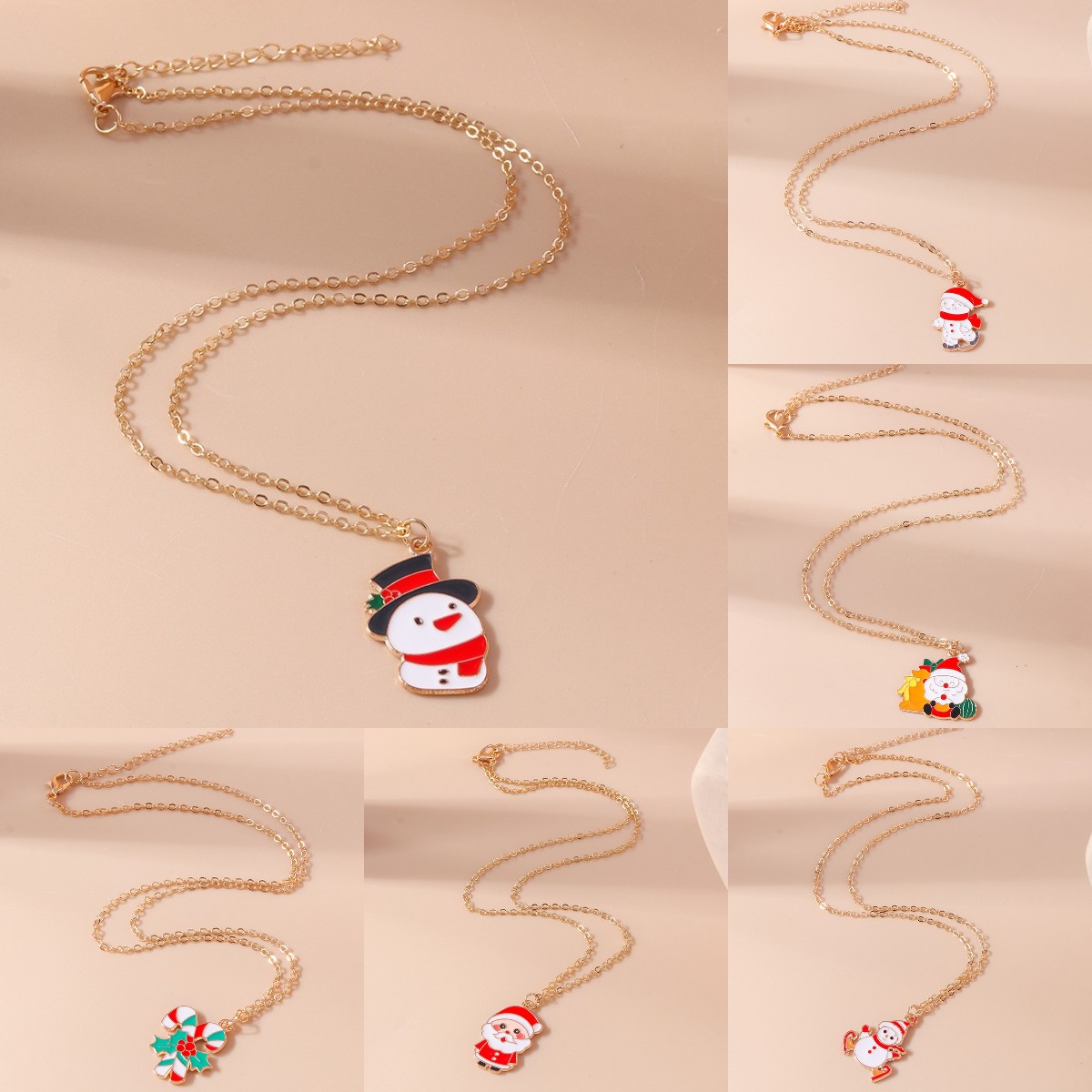 Cute Christmas Tree Santa Claus Zinc Alloy Christmas Women's Pendant Necklace display picture 18