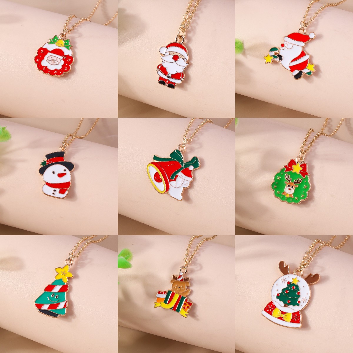 Cute Christmas Tree Santa Claus Zinc Alloy Christmas Women's Pendant Necklace display picture 21