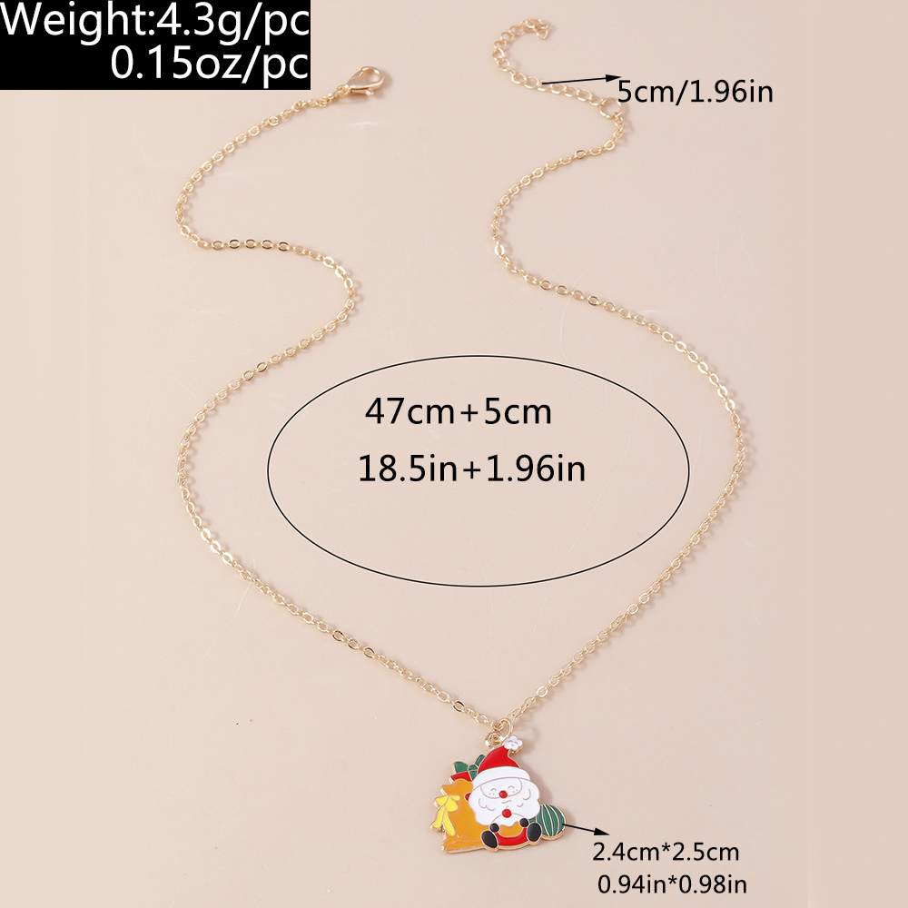 Cute Christmas Tree Santa Claus Zinc Alloy Christmas Women's Pendant Necklace display picture 4
