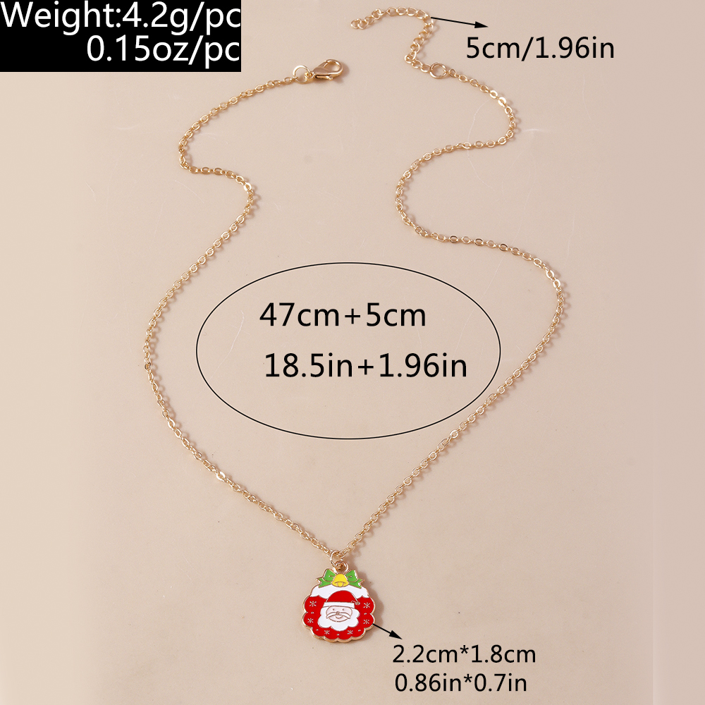 Cute Christmas Tree Santa Claus Zinc Alloy Christmas Women's Pendant Necklace display picture 5