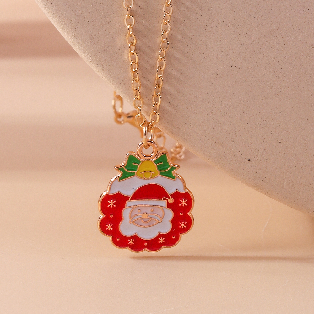 Cute Christmas Tree Santa Claus Zinc Alloy Christmas Women's Pendant Necklace display picture 9