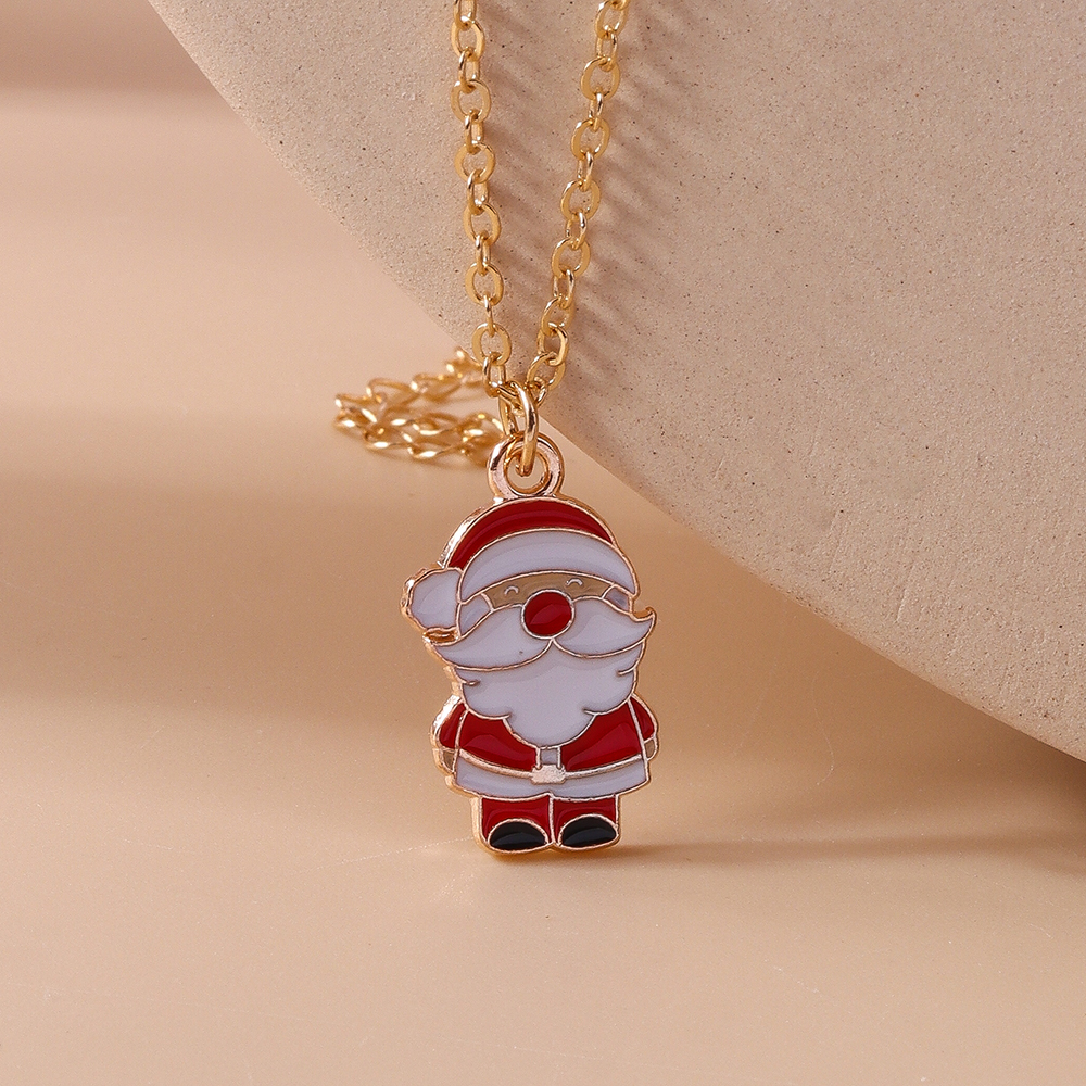 Cute Christmas Tree Santa Claus Zinc Alloy Christmas Women's Pendant Necklace display picture 11