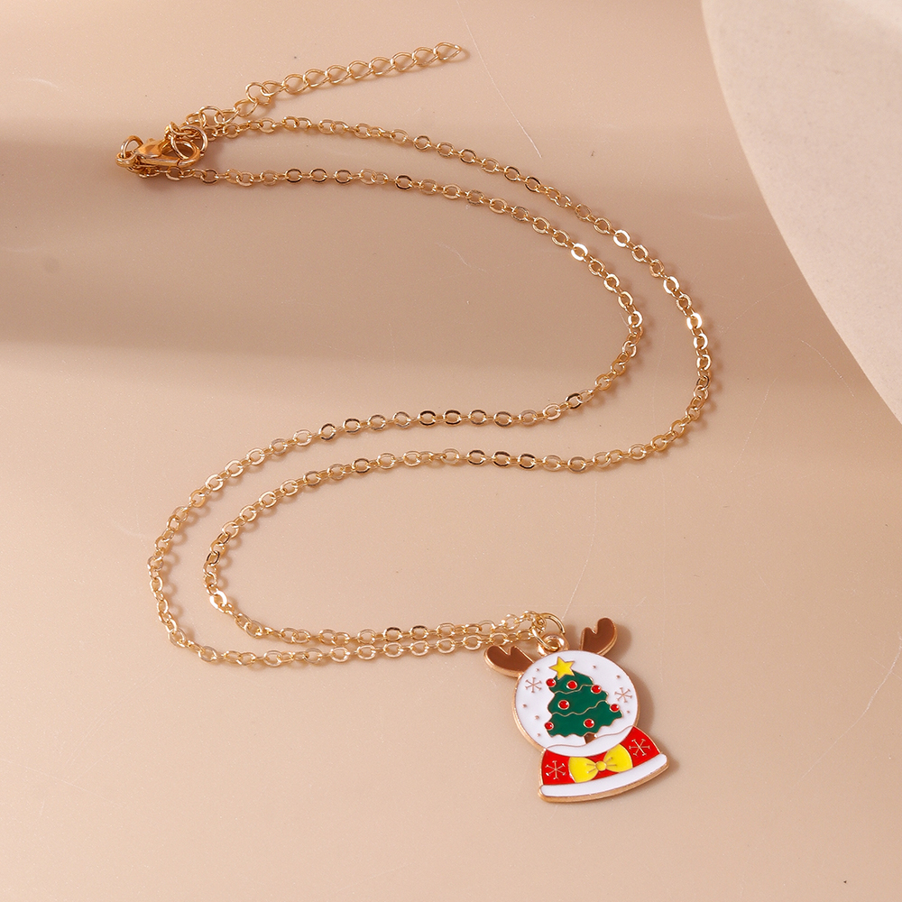 Cute Christmas Tree Santa Claus Zinc Alloy Christmas Women's Pendant Necklace display picture 14