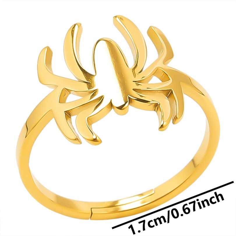 Gothic Cool Style Spider Stainless Steel Unisex Open Rings display picture 8