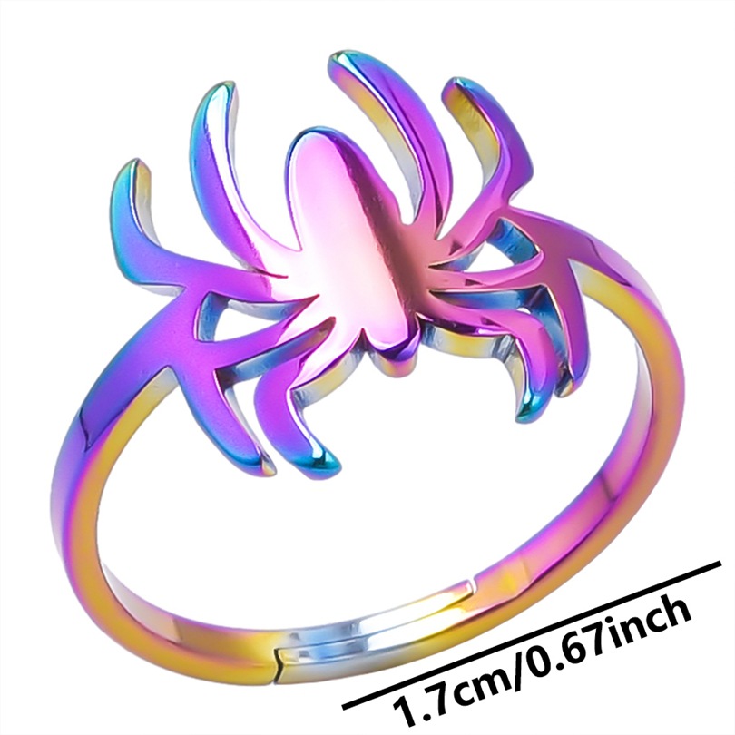 Gothic Cool Style Spider Stainless Steel Unisex Open Rings display picture 11
