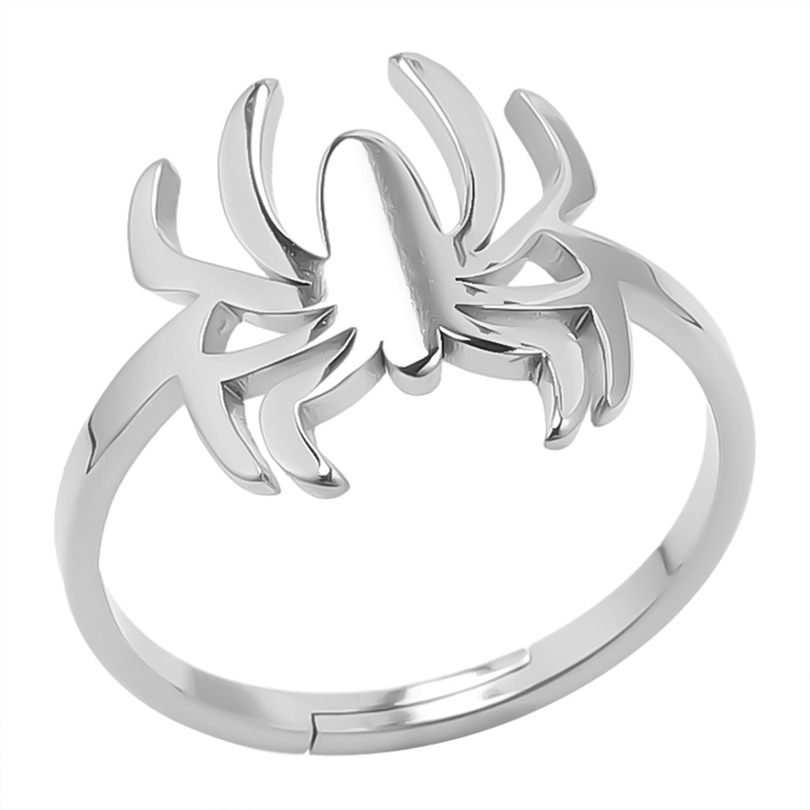 Gotisch Toller Stil Spinne Rostfreier Stahl Unisex Offener Ring display picture 13