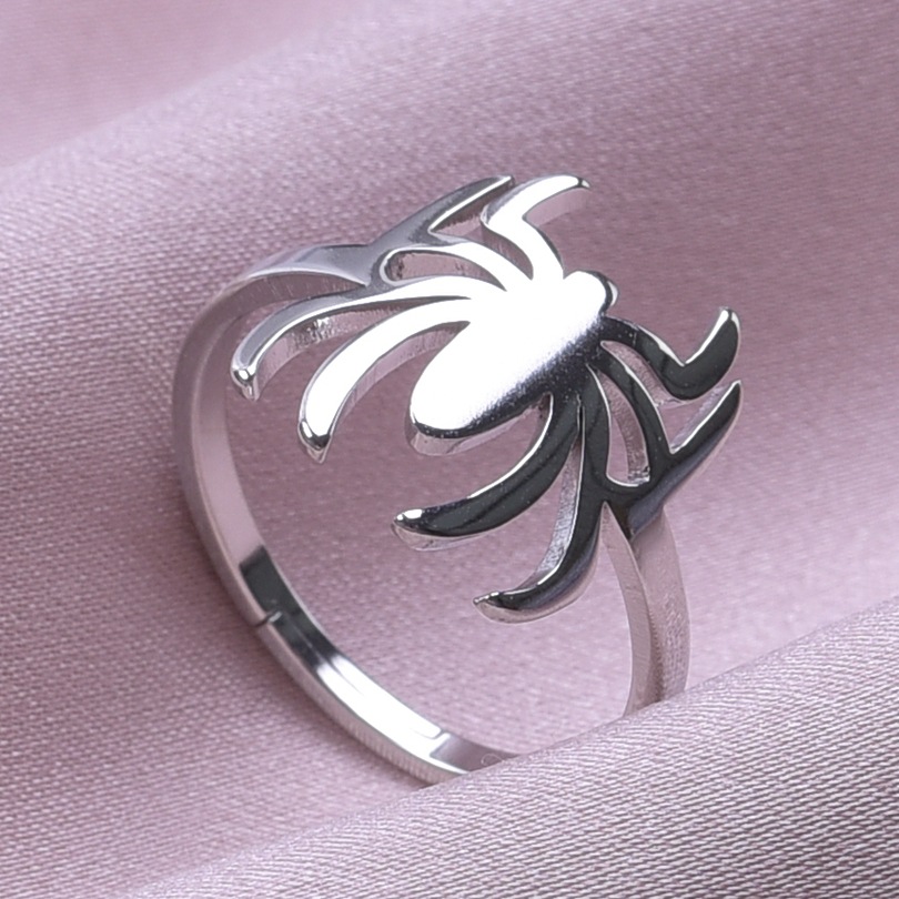Gothic Cool Style Spider Stainless Steel Unisex Open Rings display picture 15